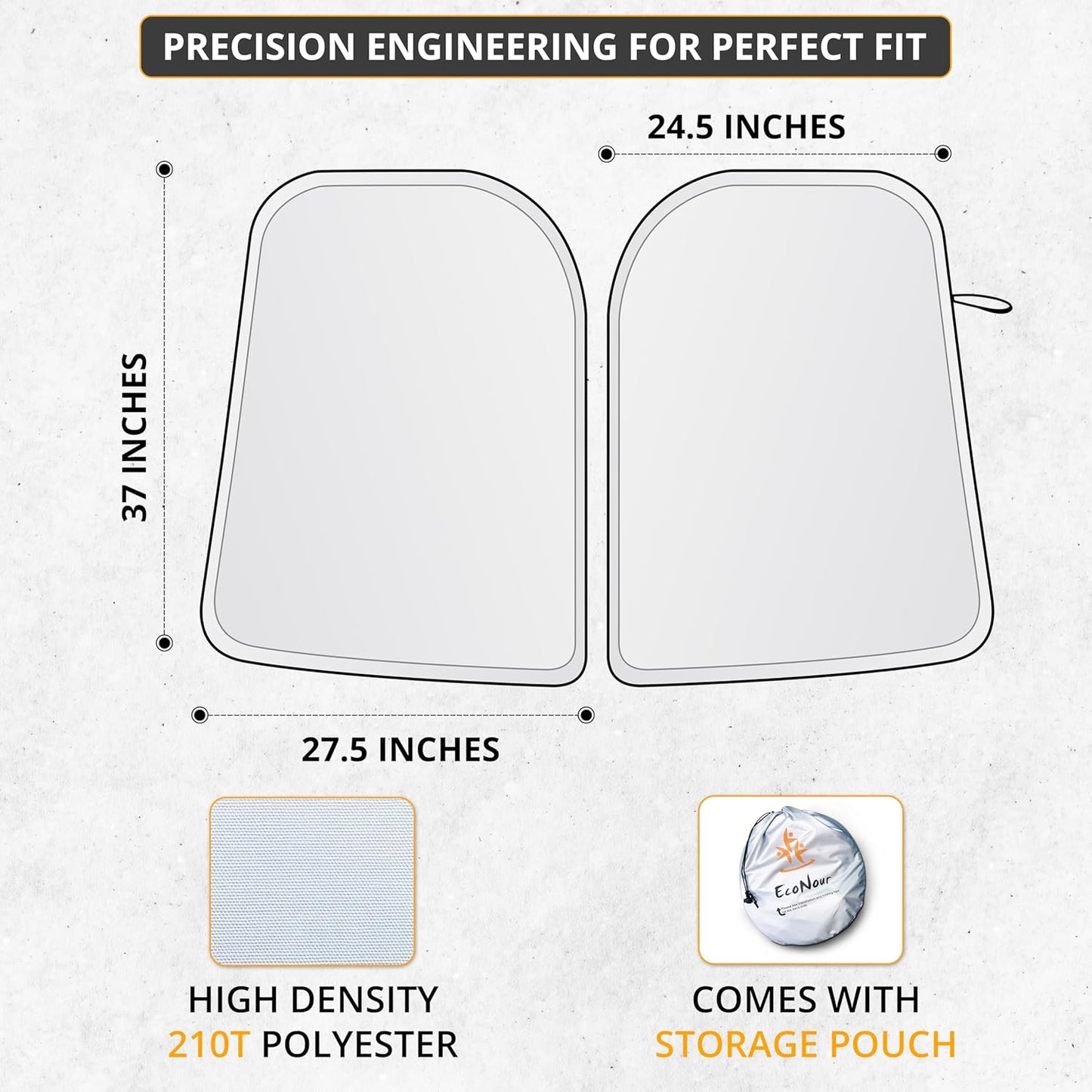 EcoNour Tesla Windshield Sun Shade | Foldable Front Windshield Shade for Sun, Heat and UV Rays | Car Front Window Sunshade | Sun Protection Shade Fit for Tesla Model-3 & Model-Y