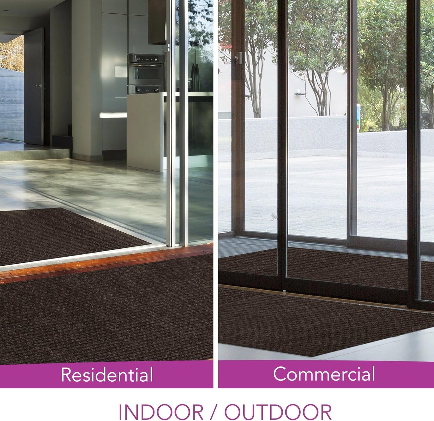 iCustomRug Spartan Weather Warrior Indoor/Outdoor Utility Ribbed Carpet Runner with Non-Slip Thermoplastic Rubber Backing, 3ft X 52ft in Brown