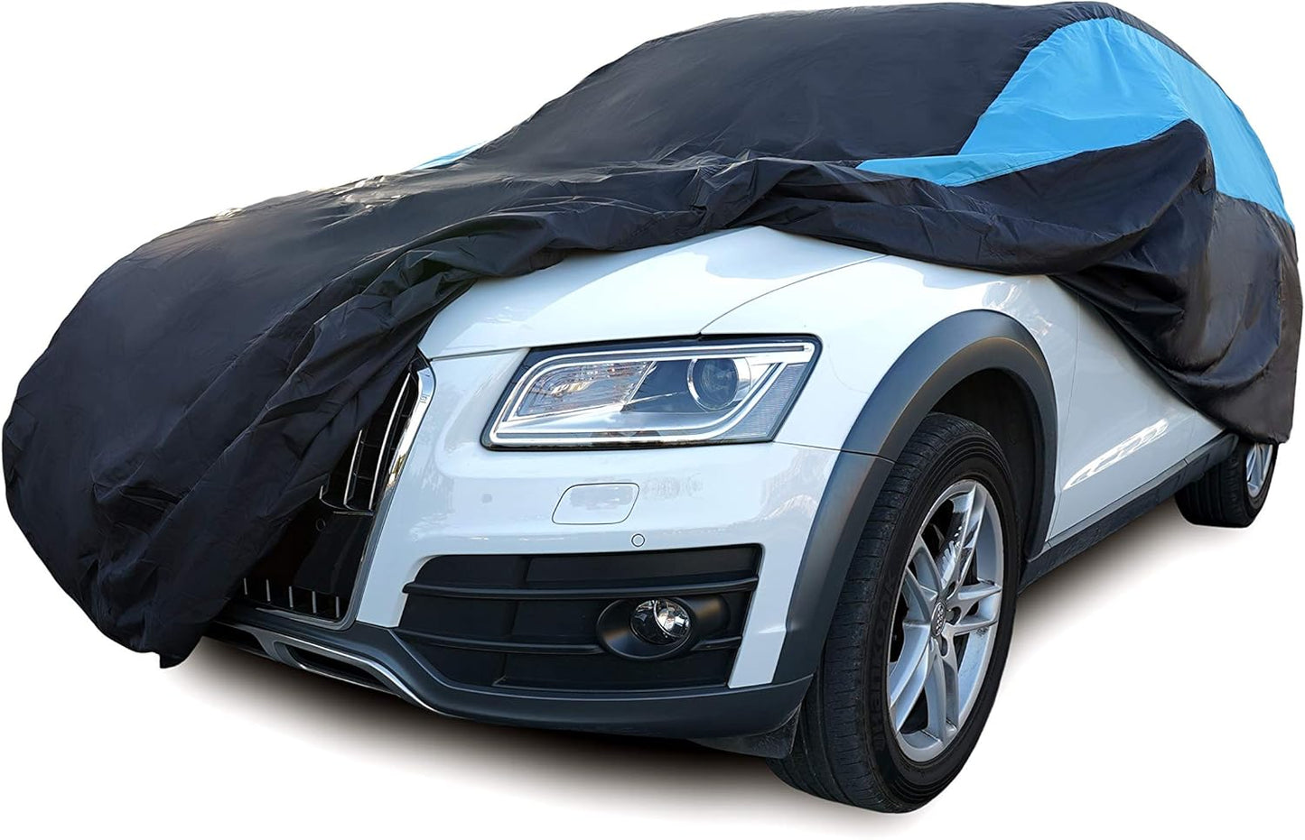 MORNYRAY Waterproof Car Cover All Weather Snowproof UV Protection Windproof Outdoor Full SUV Car Cover, Universal Fit for SUV (Fit SUV Length 181-190 inch, Blue)