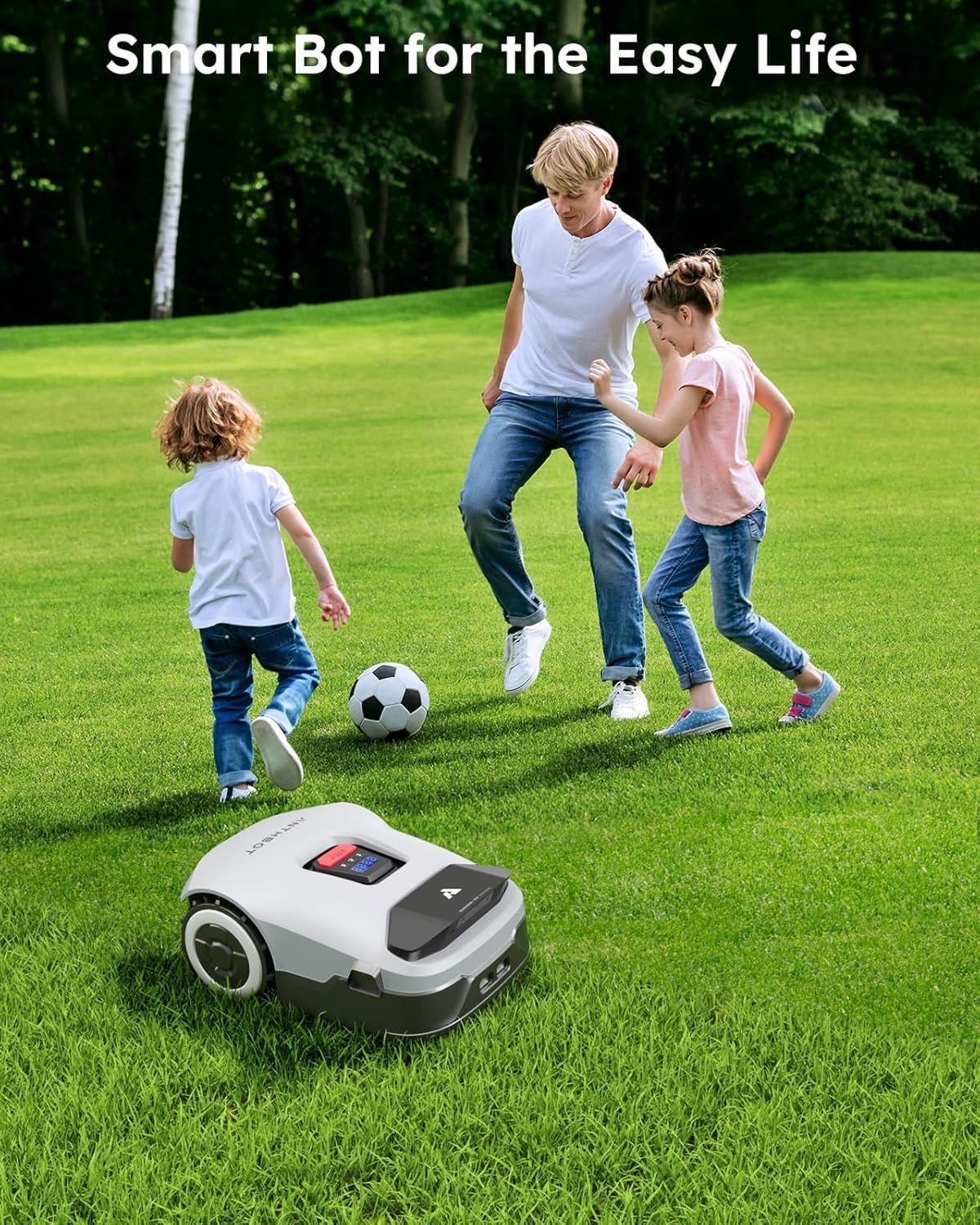 Genie600 Robot Lawn Mower - NO Wire, Full Band RTK+4-Eye Vision Robotic Lawnmower for 0.23 Acre, Auto Mapping, Multi-Zone Management, Accurate Obstacle Avoidance, Intelligent Path Planning