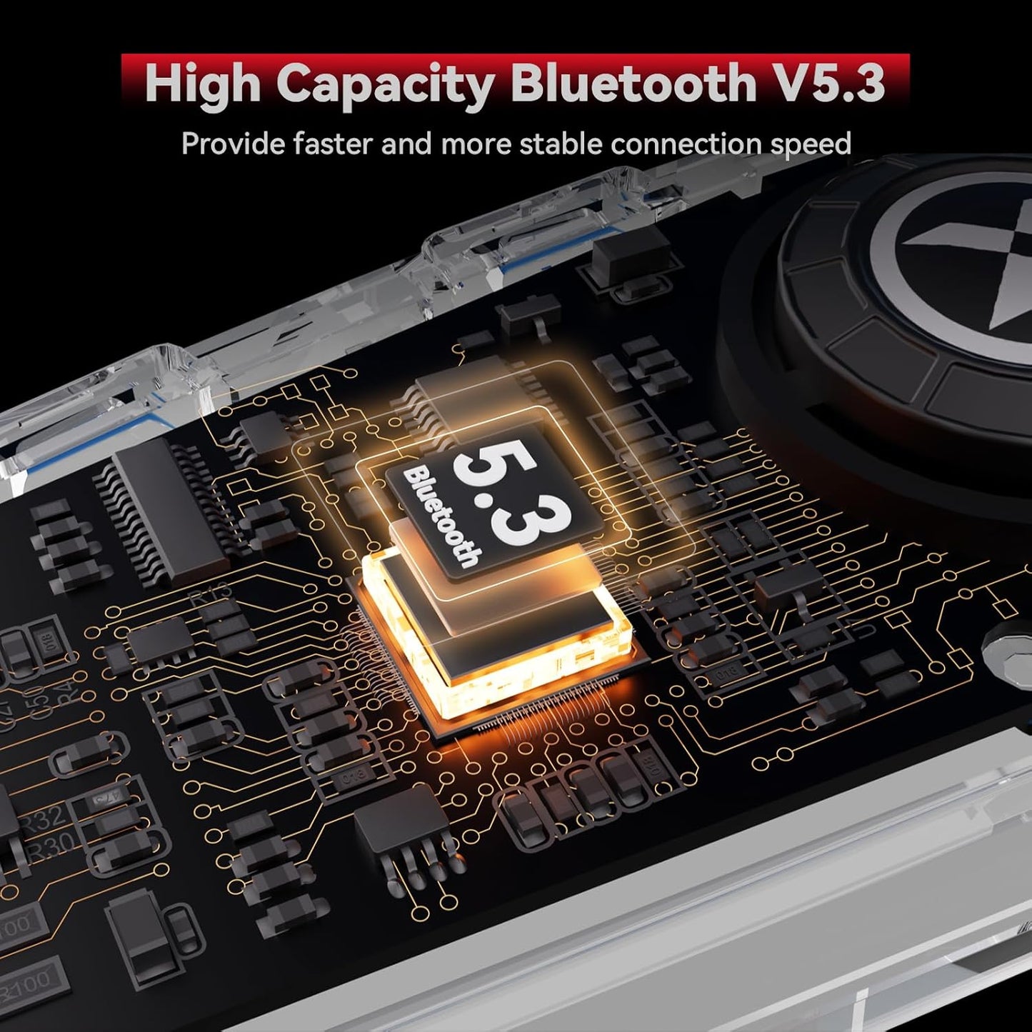 X1 Motorcycle Helmet Bluetooth Headphones V5.3 with Voice Assitant, 40mm Helmet Speakers with IP67 Waterproof, Motorcycle Bluetooth Headset 60 Hours Playing Time for Ski/Solo Rider