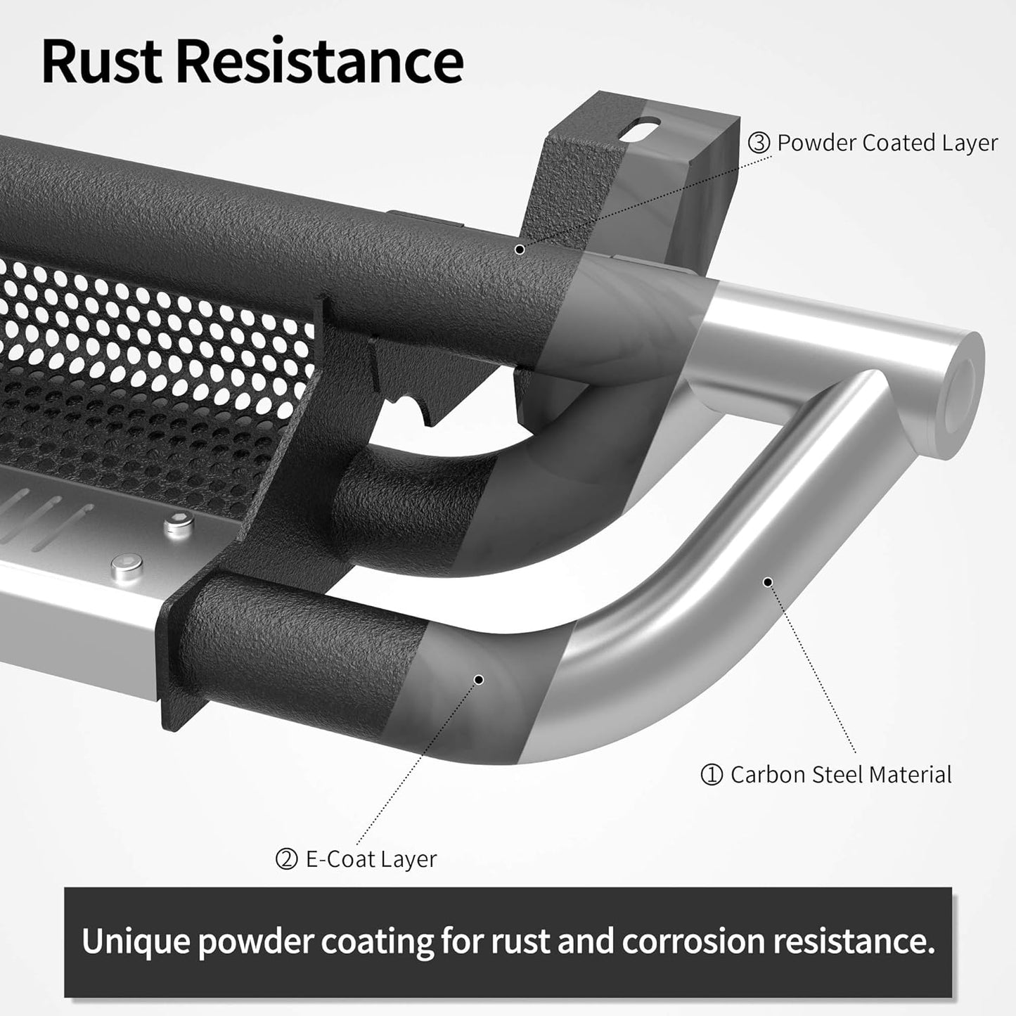 OEDRO 6 inch Running Boards, Drop Side Steps Compatible with 2018-2025 Jeep Wrangler JL & Unlimited 4 Door, Steel Nerf Bar with Silver Paintable Step Plates