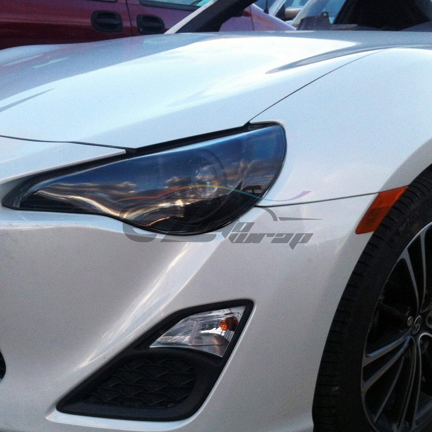 EZAUTO WRAP Free Tool Kit 12"x36" (1FT x 3FT) Glossy Light Black Smoke Headlight Taillight Fog Light Side Marker Vinyl Tint Film Self Adhesive