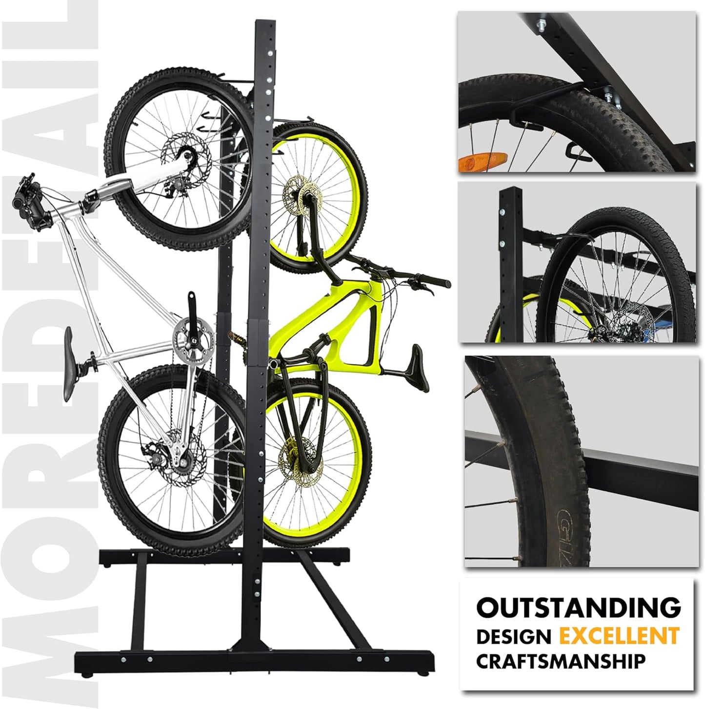 Freestanding 8 Bike Storage Rack for Garage, 2-Sided Bicycle Organizer, Hold Multiple Bicycles, Mountain Bikes, Road Bikes, Kids’ Bicycles and E-Bikes