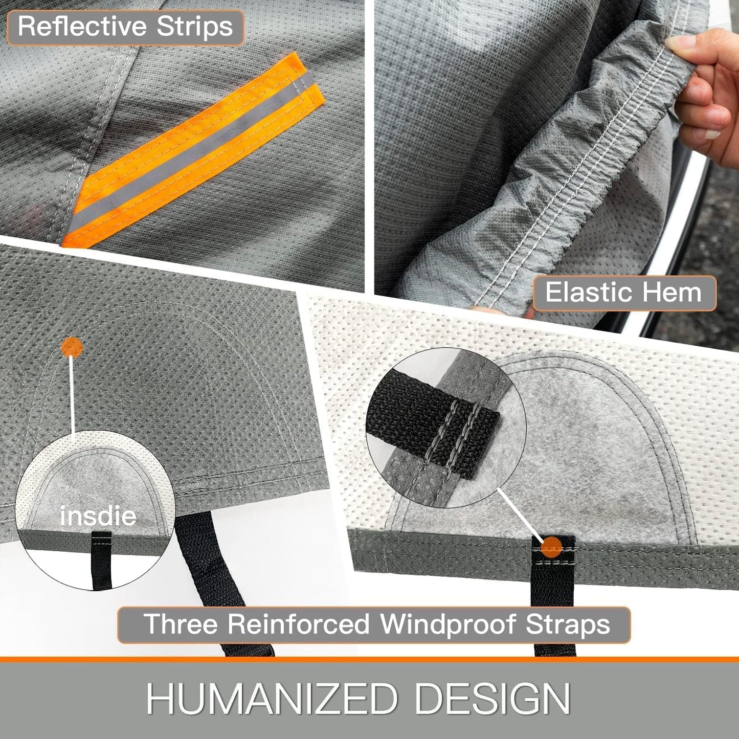 Kayme Heavy Duty Car Cover Waterproof All Weather, Full Exterior Covers Sun Rain UV Protection. Universal Fit Chevrolet Corvette, Acura TSX ILX, Porsche 911, BMW 3 4 Series, Lexus is 250 300 Etc.