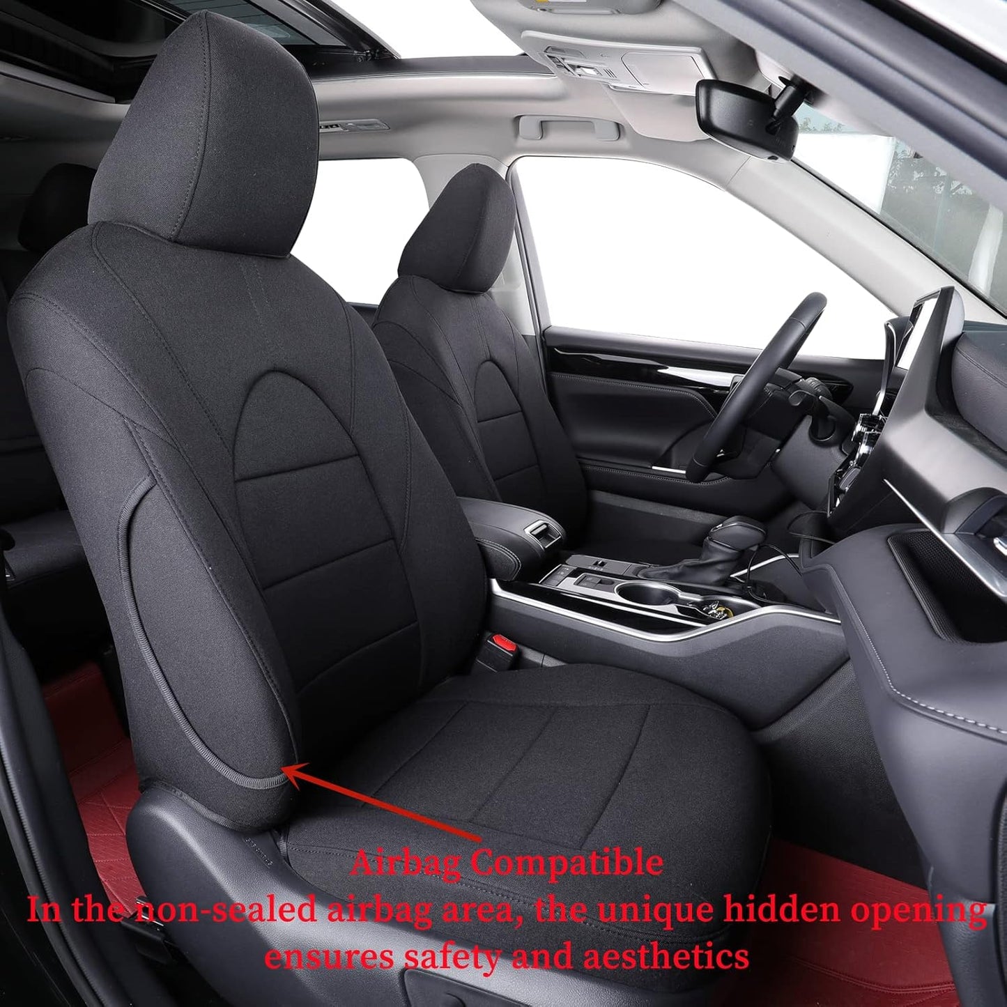 coverdream Custom Seat Covers Compatible with Select Toyota Camry XLE, XSE, XLE V6, XSE V6 2018 2019 2020 2021 2022 2023 Models (Black,Full Set)