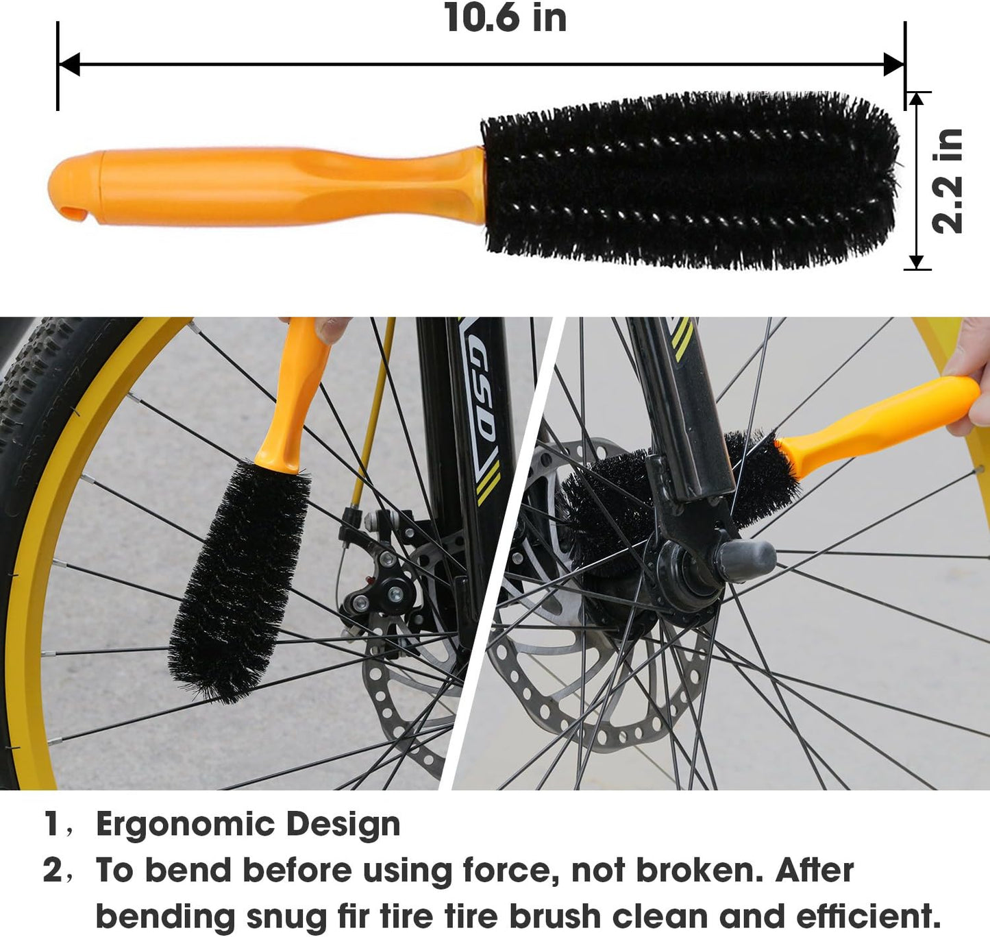 7pcs Bicycle Bike Cleaning Tools Set, Bike Clean Brush Kit Suitable for Mountain, Road, City, Hybrid, BMX and Folding Bike