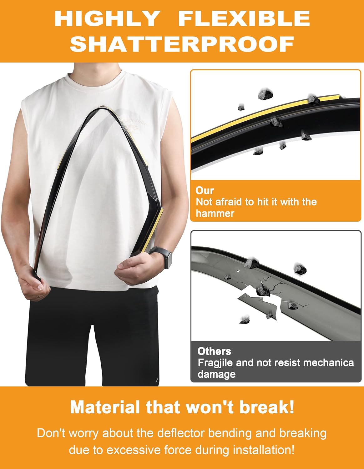 in-Channel Window Rain Guards Fit for Jeep Grand Cherokee 2011-2021 Limited Extra Durable Window Deflectors Vent Visors Shades Car Accessories Visors Rain Guards -4 pcs