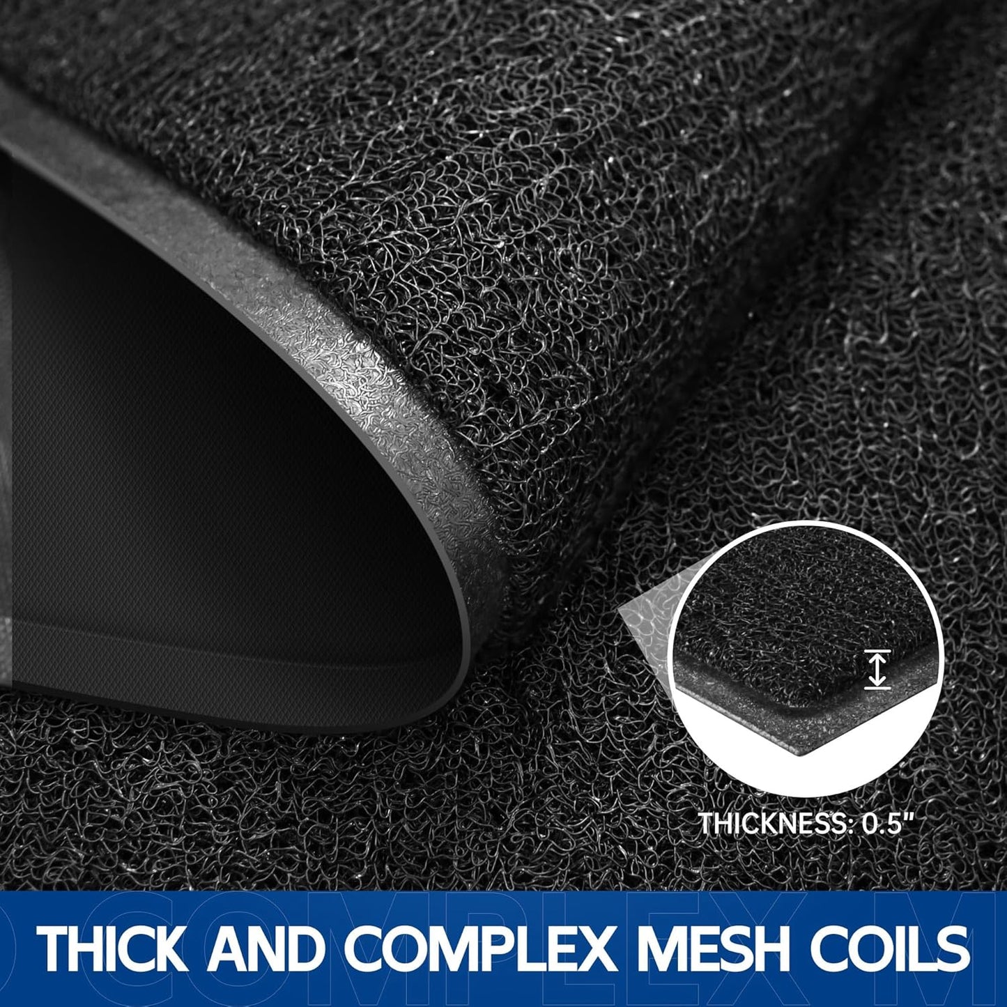 Sturdy Front Door Mat, 48" x 36" Heavy Duty Indoor Outdoor Doormat for Entryway, Fade Resistant, Waterproof Low Profile Entry Mat, Non Slip Welcome Mat for Outside Entrance, Patio, Home