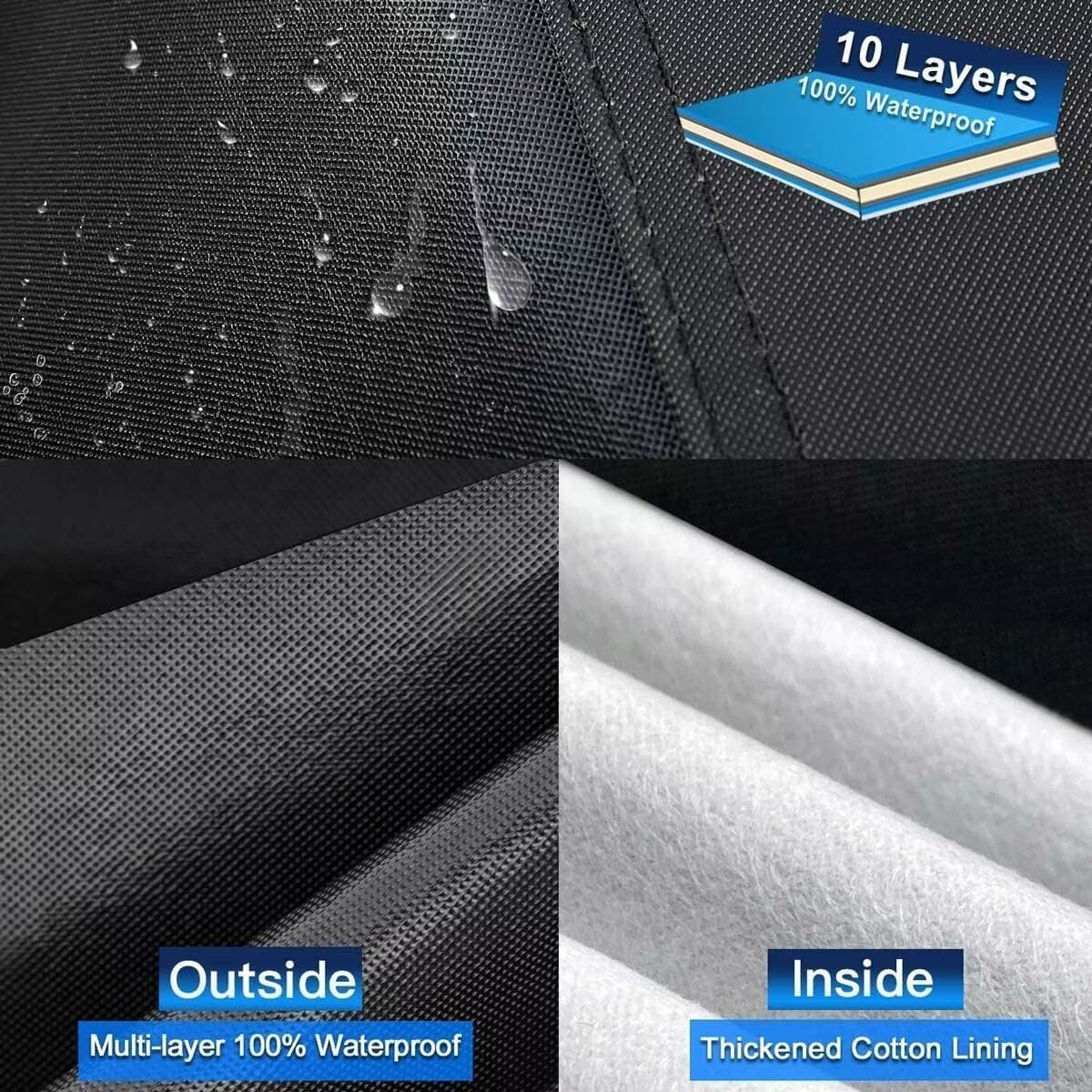 10 Layers Car Cover Custom Fit for Mercedes Benz C Class C250 C300 C43 C63 (1993-2025), Waterproof All Weather for Automobiles, Outdoor Full Cover Sun Dust Rain Protection with Cotton. Black