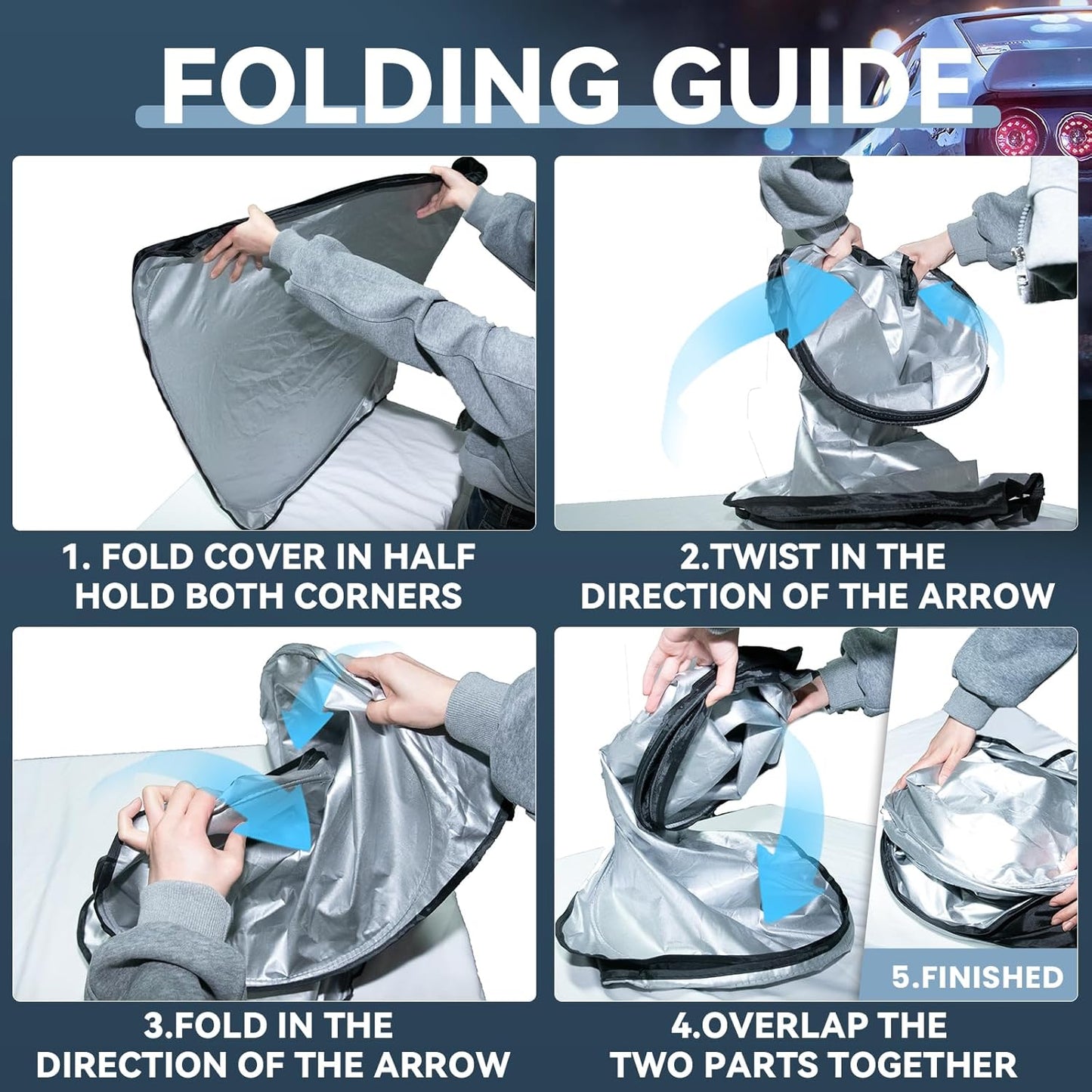 for Ford Super Duty F250 F350 F450 F550 2017-2024 2025 Windshield Sun Shade - 4 Layers Car Sunshades for Front Window Shade Cover Custom Fit F-250 Sun Visor 240T Shade Blocks UV Rays Car Accessories