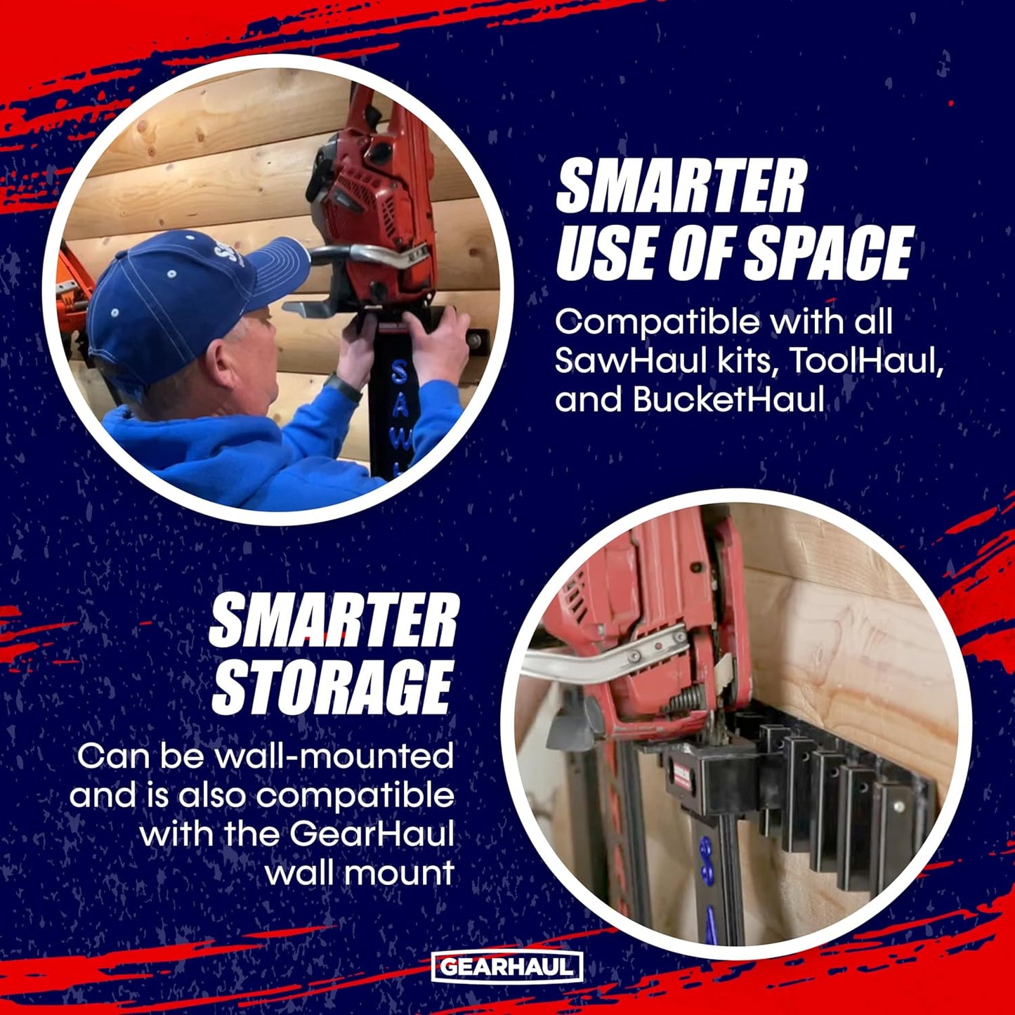 SawHaul Snap-Lok Universal Chainsaw Carrier Kit for Tractors and Skid Steers – 36 Inch Blue Scabbard with Rotating Mount – Compatible with All Chainsaw Brands – Made in USA