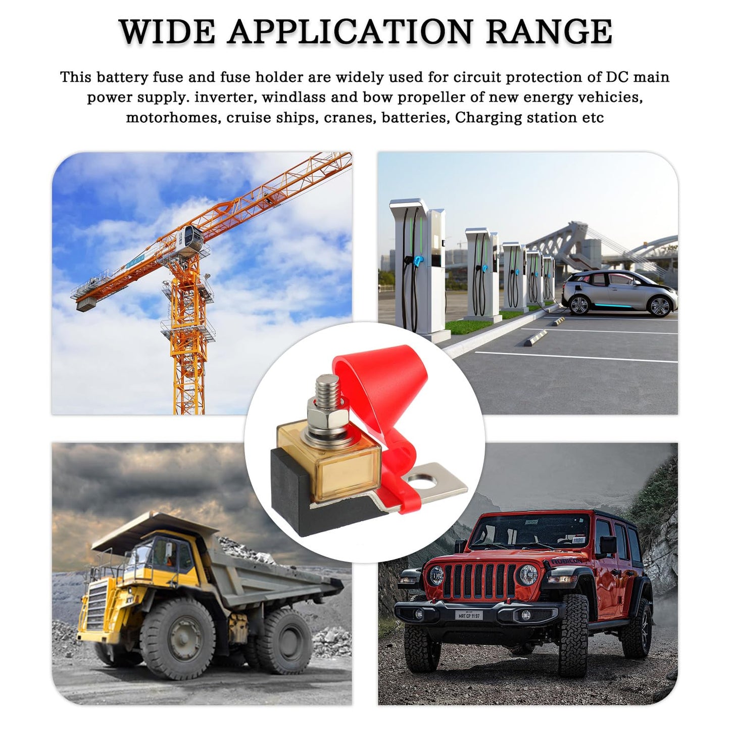 Marine Rated Battery Fuse 58V DC Max 100A IP66 Waterproof Fuse Holder 100A