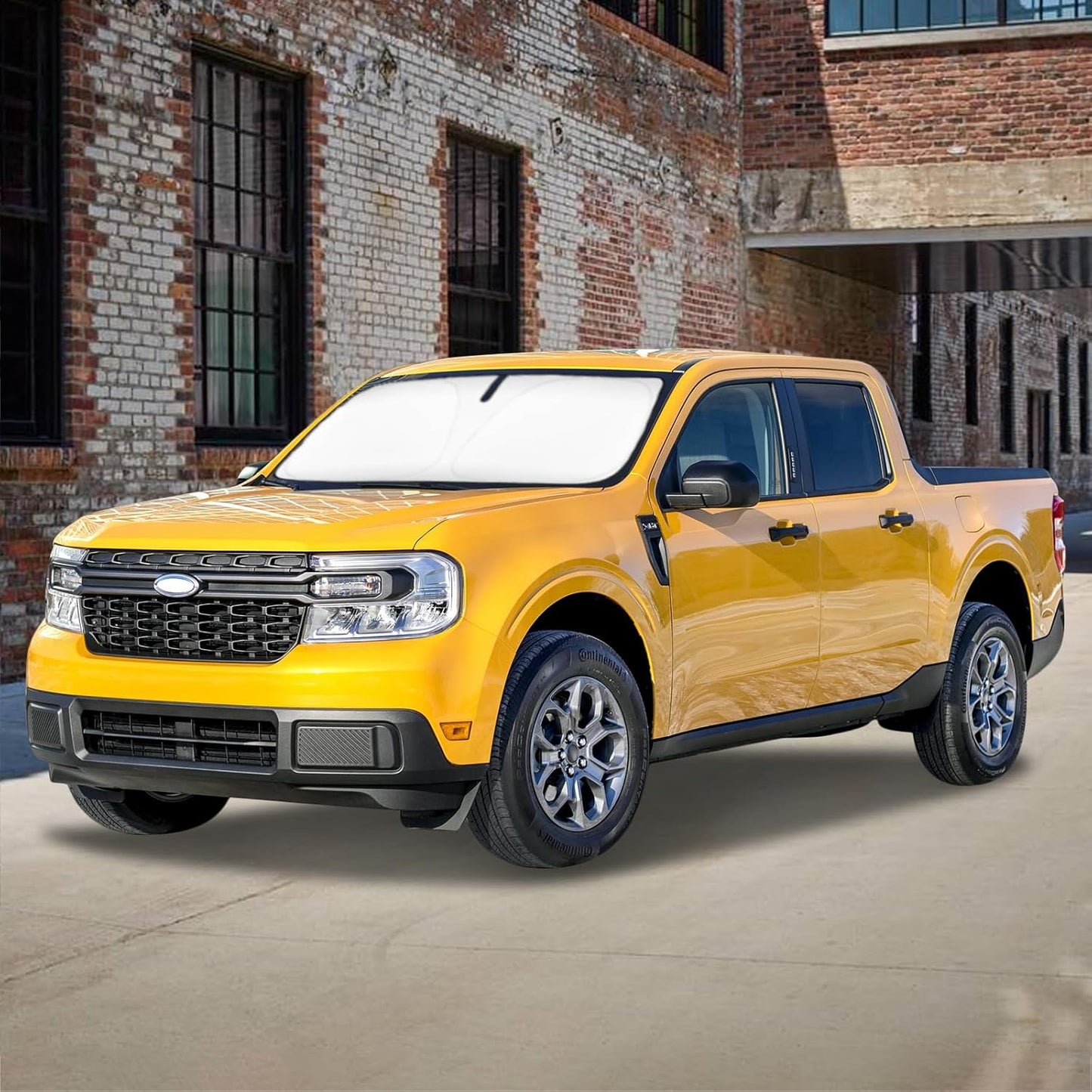 Windshield Sun Shade Car Sunshade for Ford Maverick Accessories 2022 2023 2024 2025 2026 Windshield Sun Visor Cover for Maverick Front Window Shield 240T Reflective Polyester Protector Block Heat