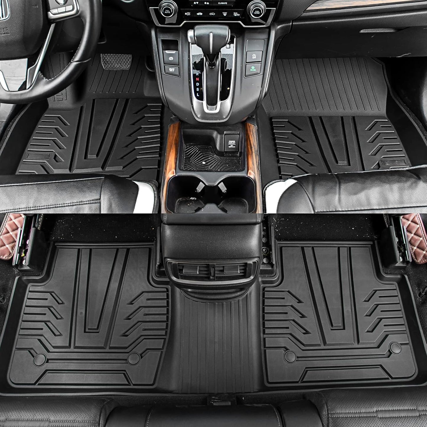 Rongtaod Floor Mats Compatible with 2017-2022 Honda CRV Cargo Liner Trunk Mat TPE All Weather Trunk Liner 2021 CR-V Accessories (Trunk Mats+Floor Mats)