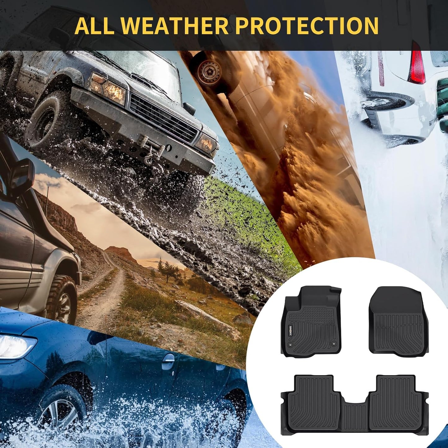 GINOWY- Floor Mats & Cargo Liner for BMW X1 2023-2025, TPE All Weather Car Floor Mats Rubber Cargo Mats Trunk Mat for BMW X1 Car Accessories