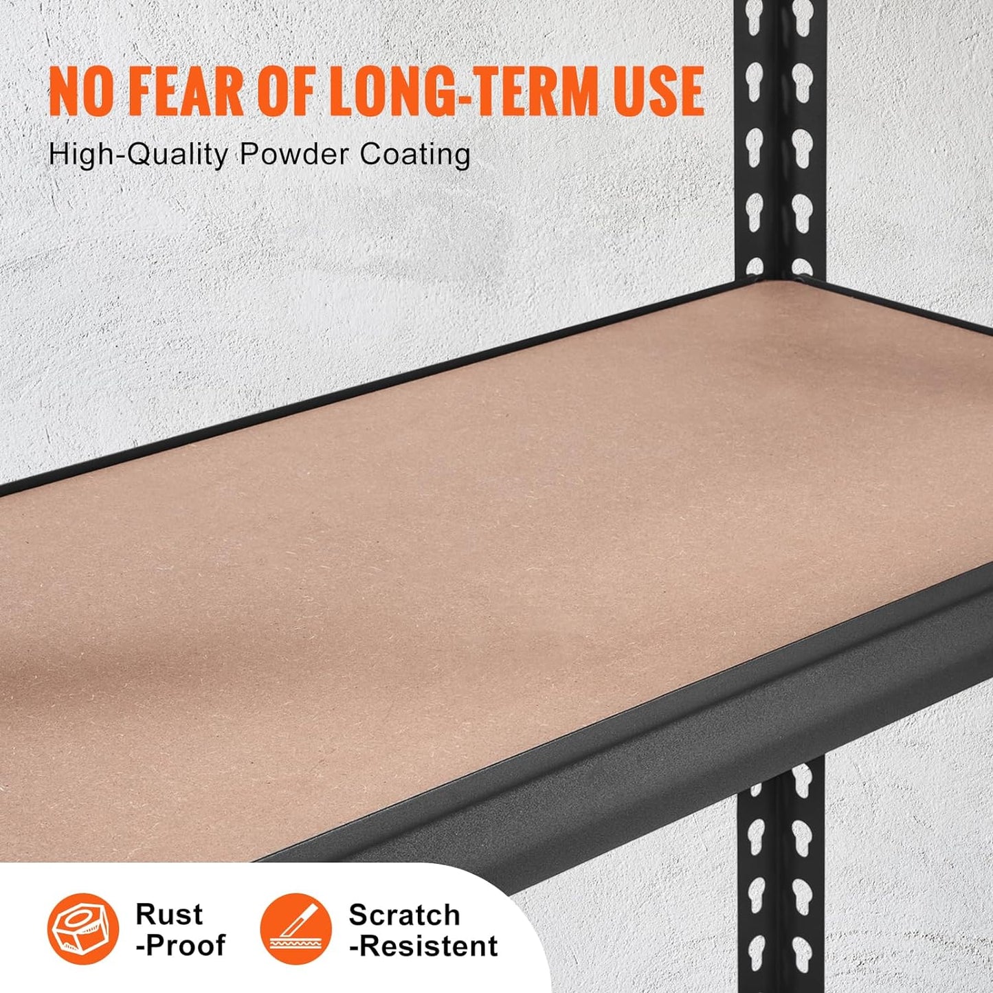 VEVOR Storage Shelving Unit, 5-Tier Adjustable Storage Shelves, 48" L x 24" W x 72" H Heavy Duty Garage Storage Shelves, Metal Shelves for Kitchen Pantry Basement Bathroom Laundry