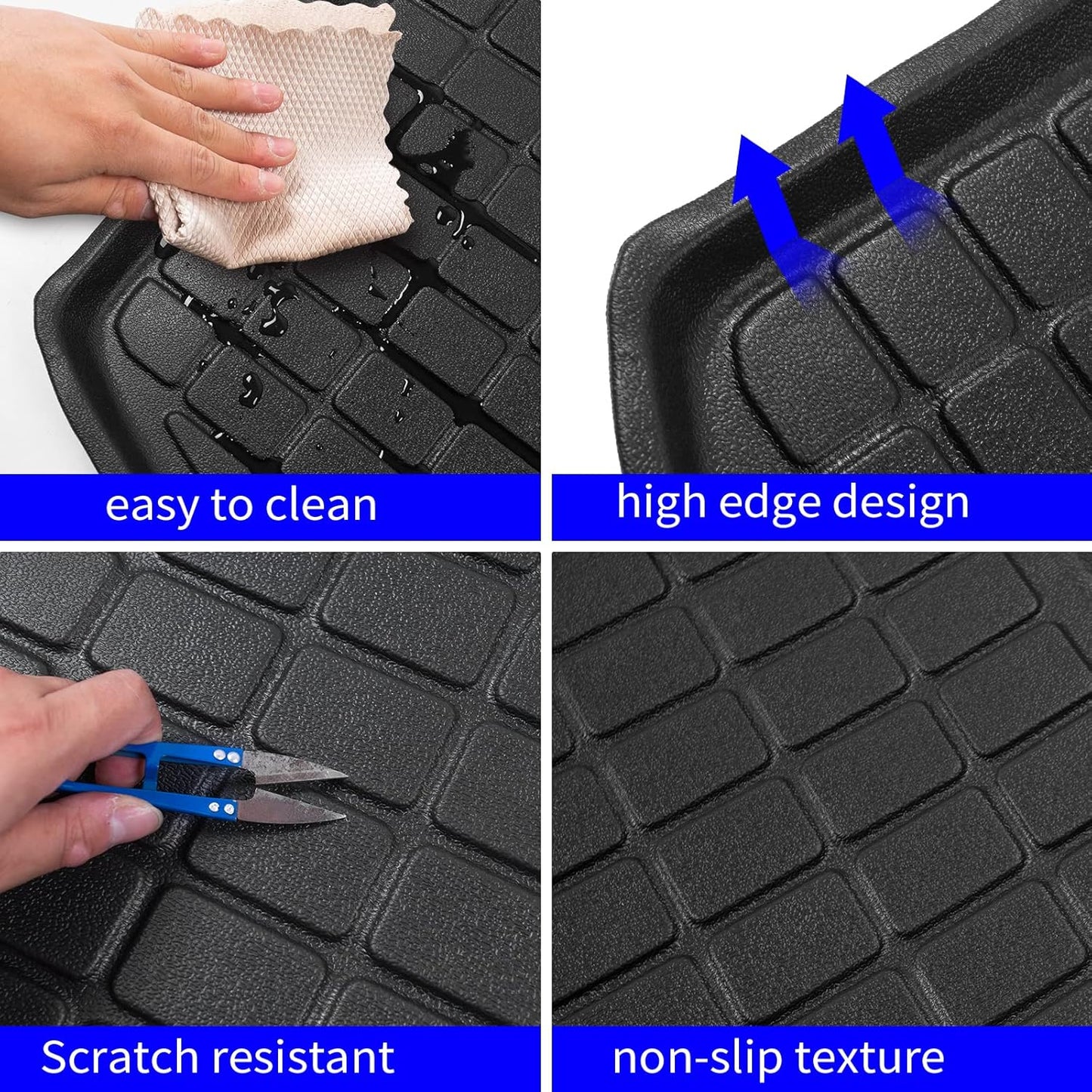 Rongtaod Floor Mats Compatible with 2017-2022 Honda CRV Cargo Mat Cargo Liner Trunk Mat Back Seat Cover Protector 2021 CR-V Accessories (Trunk Mats+Backrest Mats+Floor Mats)