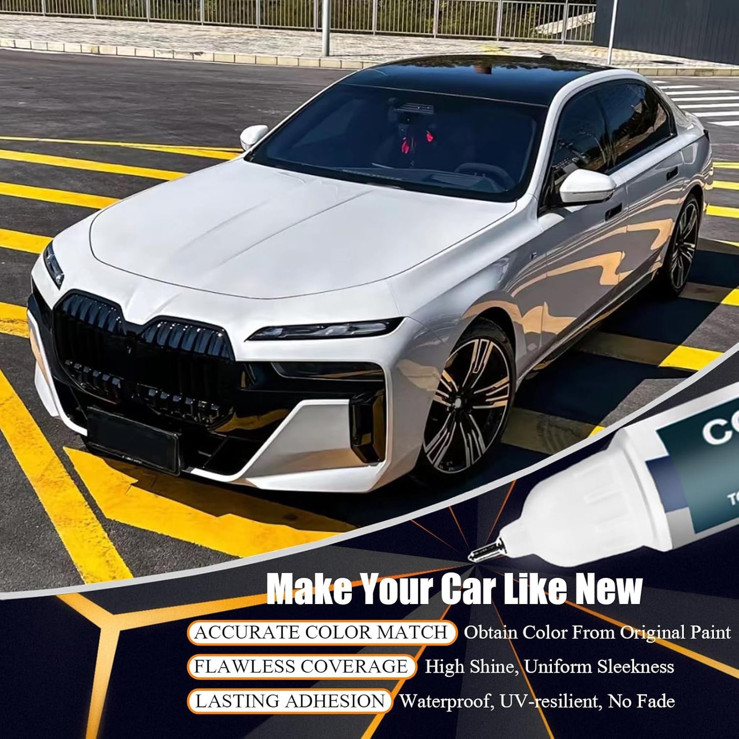 Jet Black(668) Touch Up Paint for BMW, Car Paint Pen Scratch Repair Two-In-One Touch Up Paint, Premium Car Scratch Remover for Deep Scratches