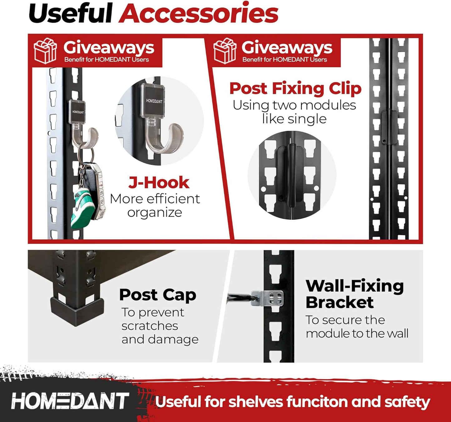 HOMEDANT 5 Tier Laminated Boltless Heavy Duty Garage Storage Adjustable Wide Size Metal Shelving Unit Utility Rack Shelves Organization Multipurpose Shelf Shed Warehouse 47.7"W x 18.2"D x 71.3"H 2Pack