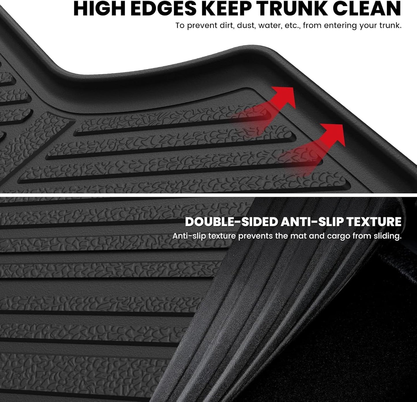LASFIT Trunk Mat for Honda CRV 2012-2016, All Weather Custom Fit TPE Cargo Mat for CR-V 2012 2013 2014 2015 2016 Trunk Liner Trunk Tray Cargo Liner Cargo Tray, Black