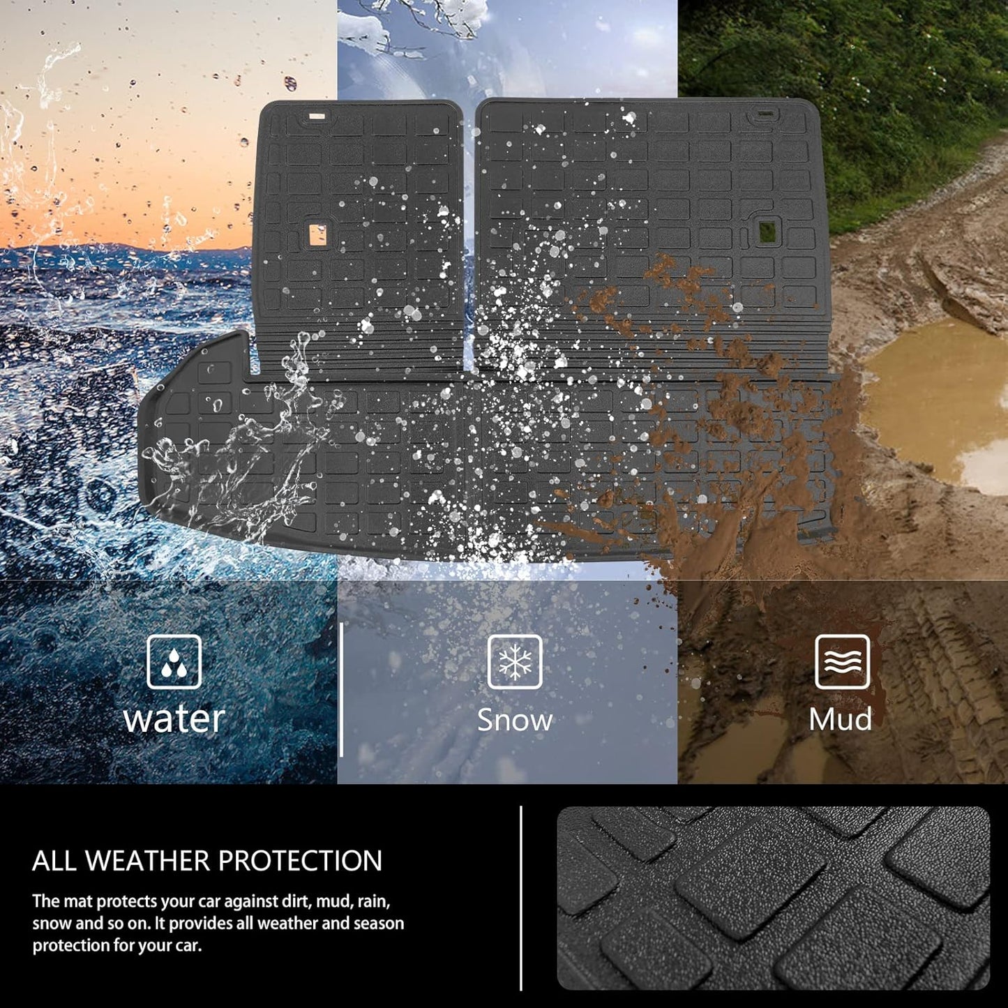 powoq Floor Mat Compatible with 2014-2019 Toyota Highlander Cargo Mat TPE All Weather Protection Cargo Liner Trunk Liner Replacement for 2014-2019 Toyota Highlander Accessories