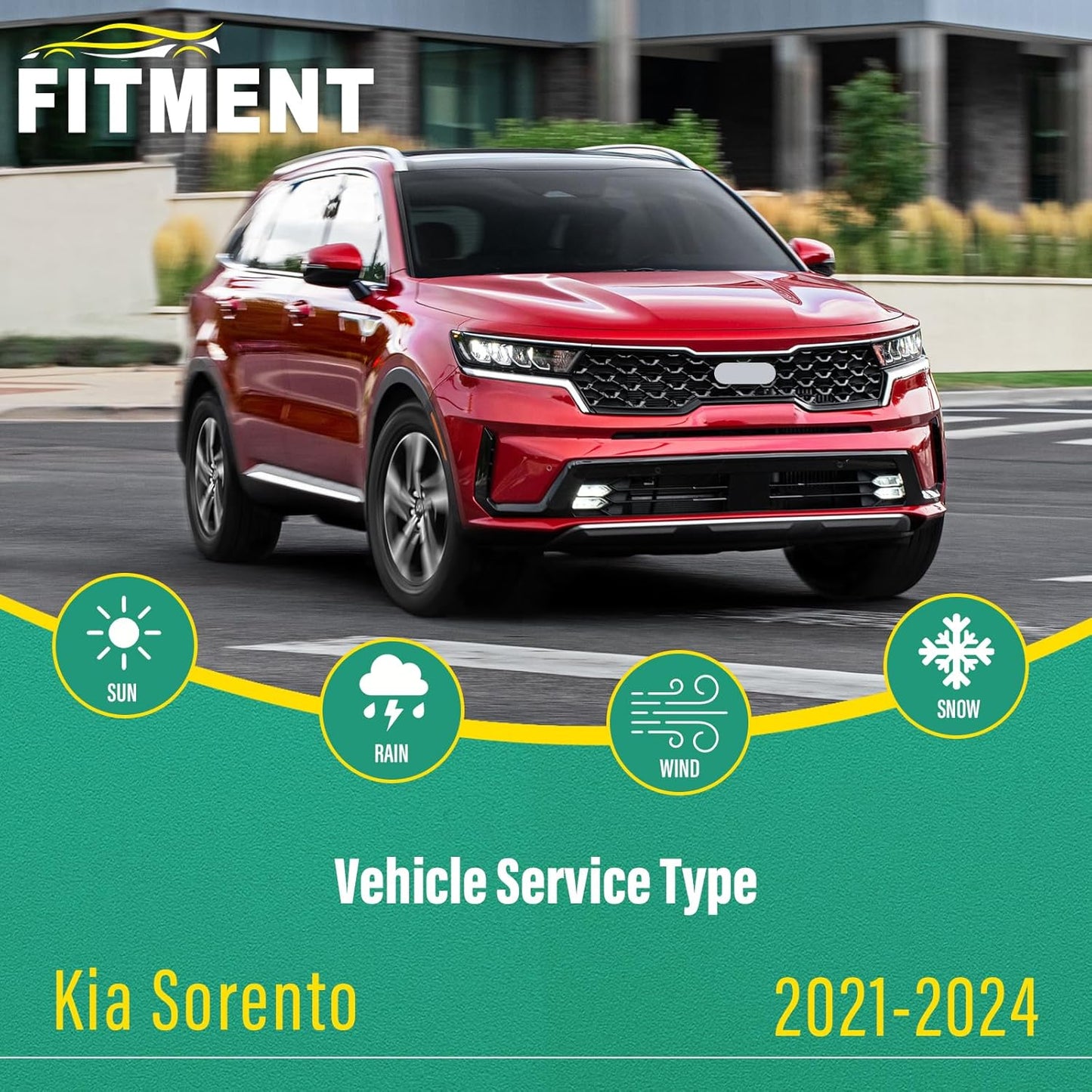 26" 16" 12" Windshield Wiper Blades Replacement for Kia Sorento 2021 2022 2023 2024 Premium All Weather Front Rear Wipers Set - OEM Quality (Pack of 3)