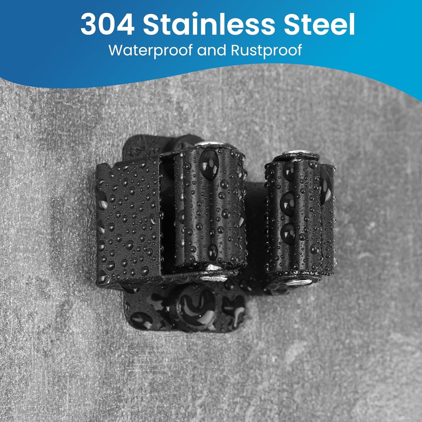 Broom Holder Wall Mount, 12PCS Broom Hanger Wall Mount, Stainless Steel Heavy Duty Mop Holder Broom Mop Hanger Wall with Screws, Garden Outdoor Tool Organizer Rack Broom Hanger (Black)