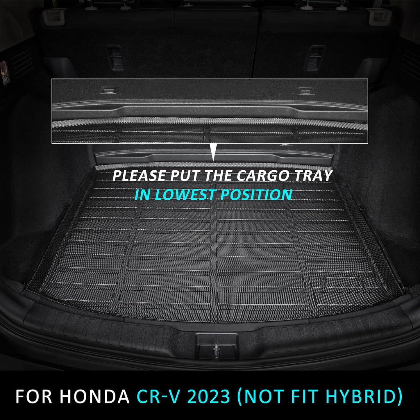 ANBINGO® Floor Mats & Cargo Liner for 2023 2024 2025 2026 CRV (Not Hybrid) for CR-V LX | EX | EX-L, All Weather Protection TPE Automotive Floor Liners (Cargo Tray in Lowest Position)