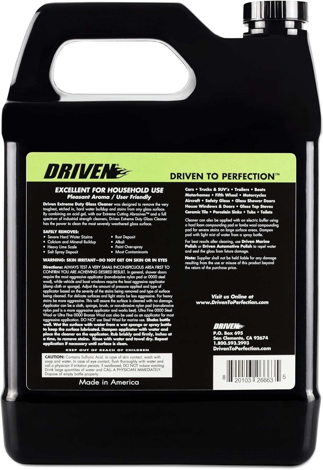DRIVEN Extreme Duty Glass Cleaner (Glass Cleaner - 1 Gallon)