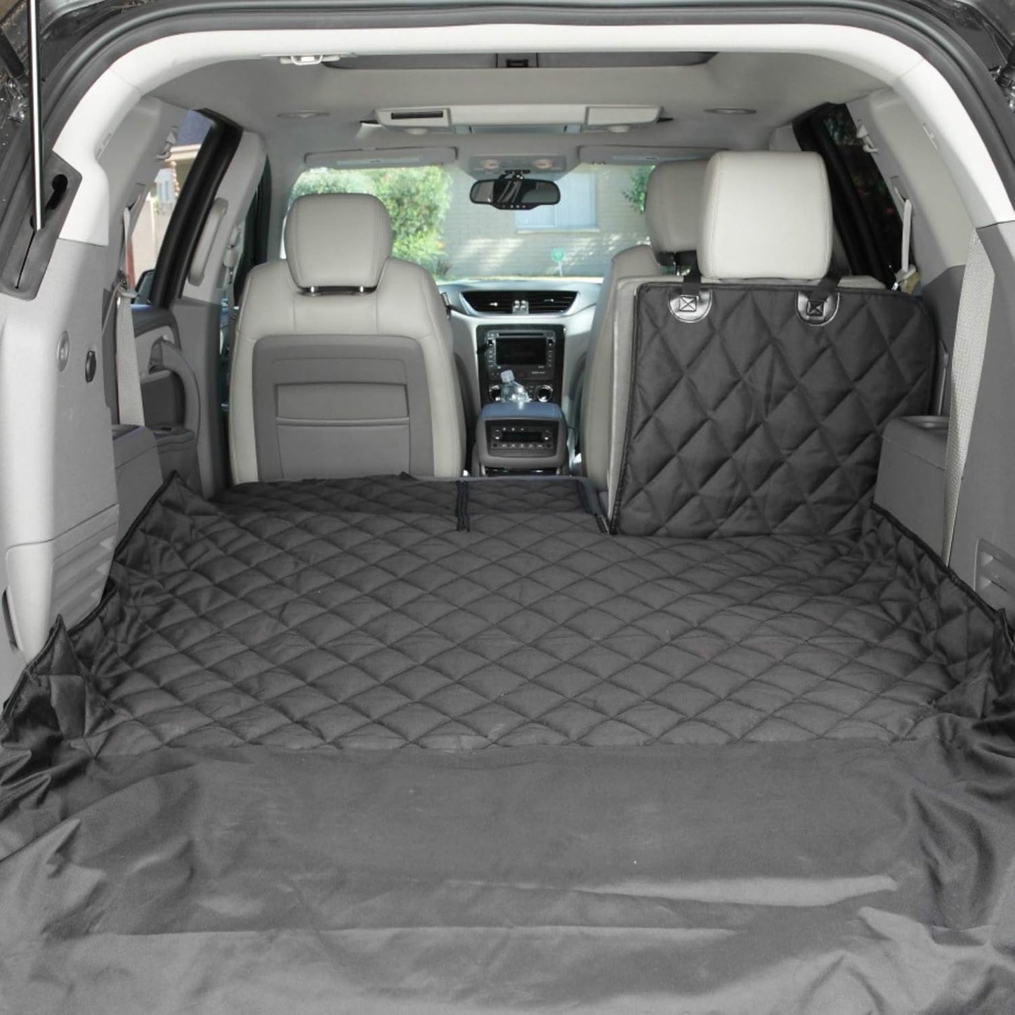 4Knines SUV Cargo Liner for Dogs, Trunk Mat for SUV, Durable Cargo Cover, Protector – Compatible with 60/40 Split Bench & Armrest Pass-Through, Waterproof, Machine Washable, Non-Slip (X Large, Black)