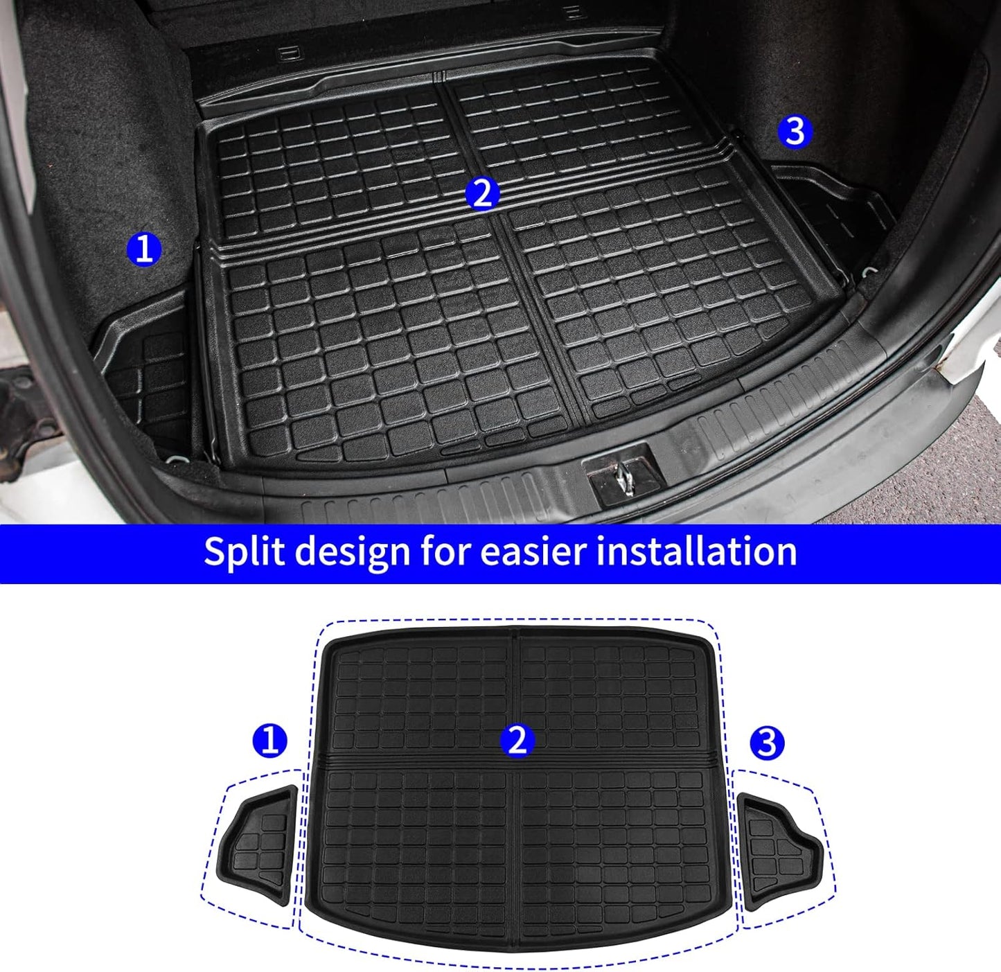 Rongtaod Floor Mats Compatible with 2017-2022 Honda CRV Cargo Liner Trunk Mat TPE All Weather Trunk Liner 2021 CR-V Accessories (Trunk Mats+Floor Mats)