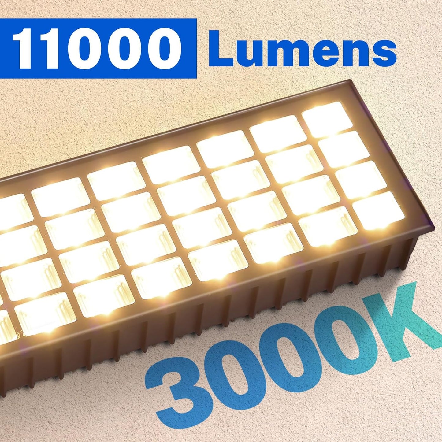 100W LED Shop Light, 11000LM 3000K Warm White Plug in Garage Light with 6FT Power Cord, IP66 Waterproof Work Bench Shop Lights for Garage, Workshop, Warehouse, Outdoor, Yard, Garden