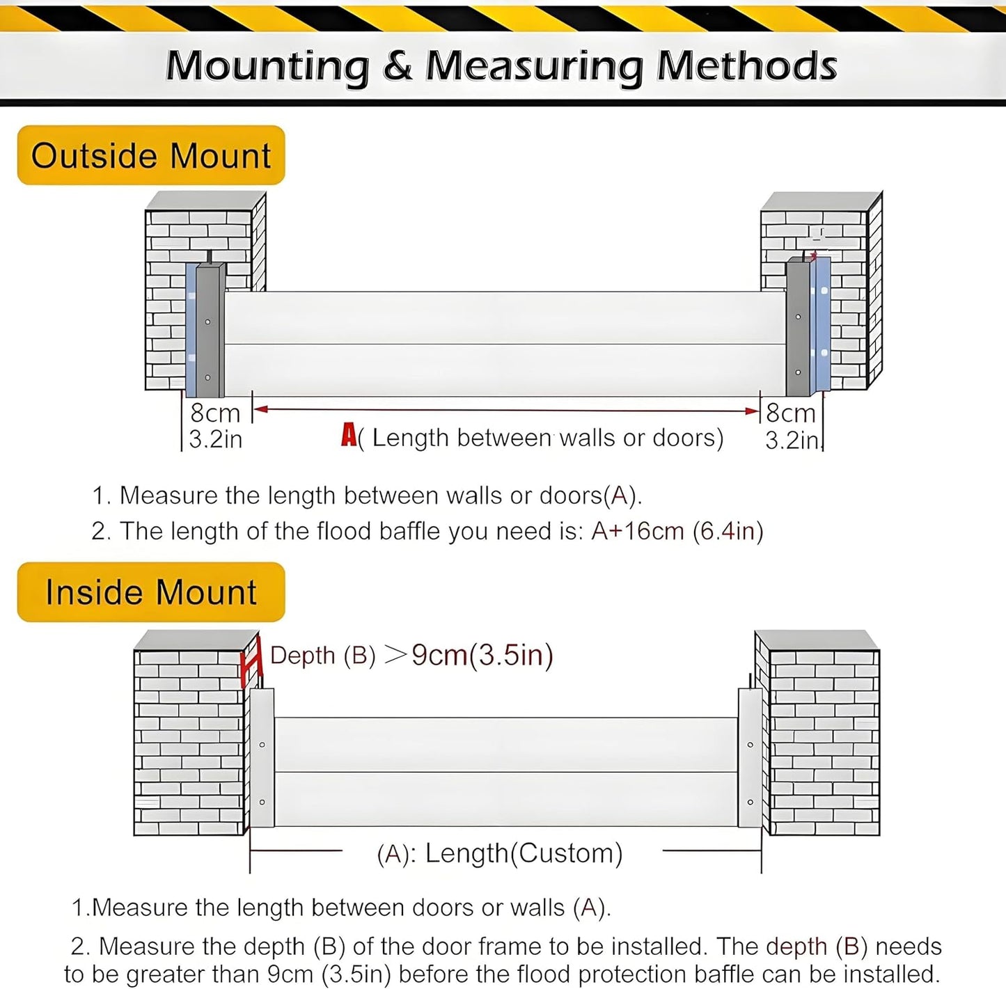 Flood Barriers for Home Exterior,Aluminum Alloy Outdoor Garage Doors Water Barriers for Flooding(H15.7Inch,L4.5FT)