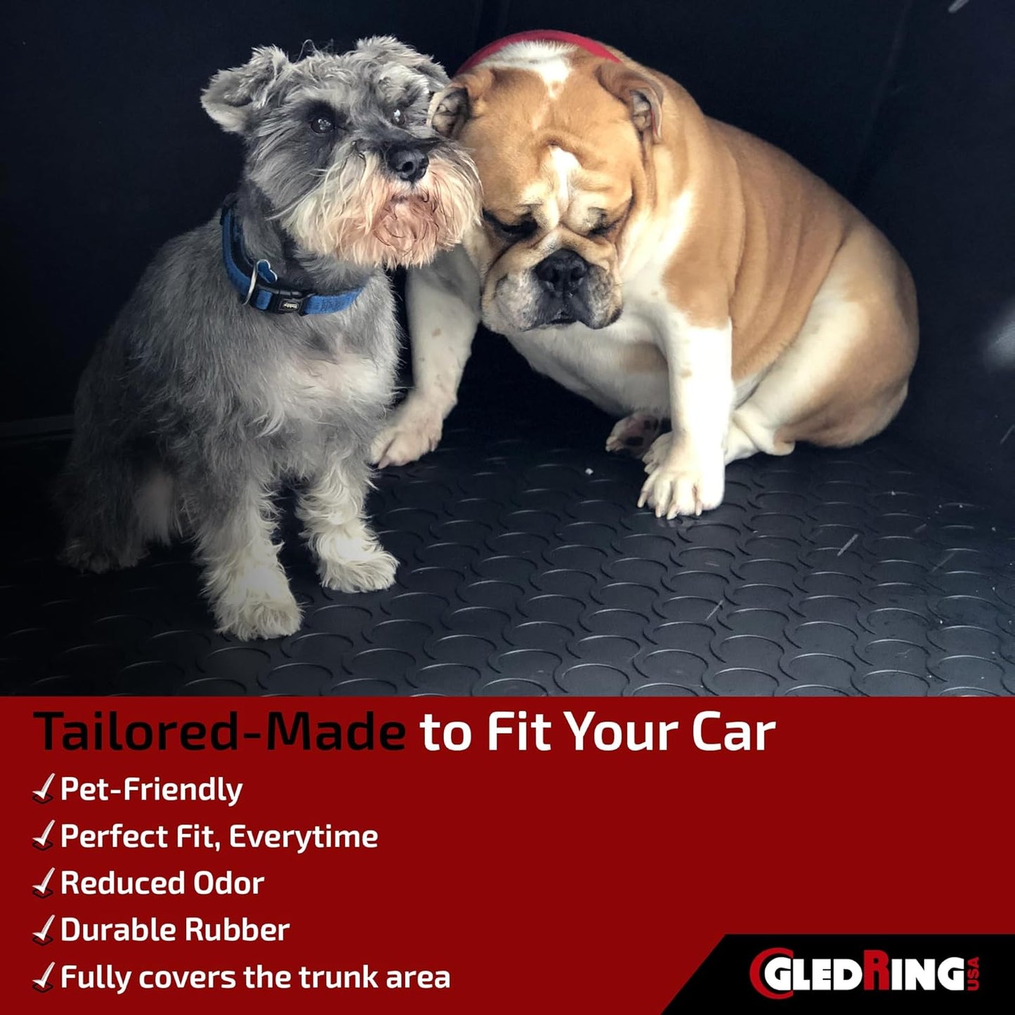 GledringUSA Custom Fit All-Weather Rubber Cargo Mat for Land Rover Range Rover Sport 2014-2022 - No Trimming Needed.
