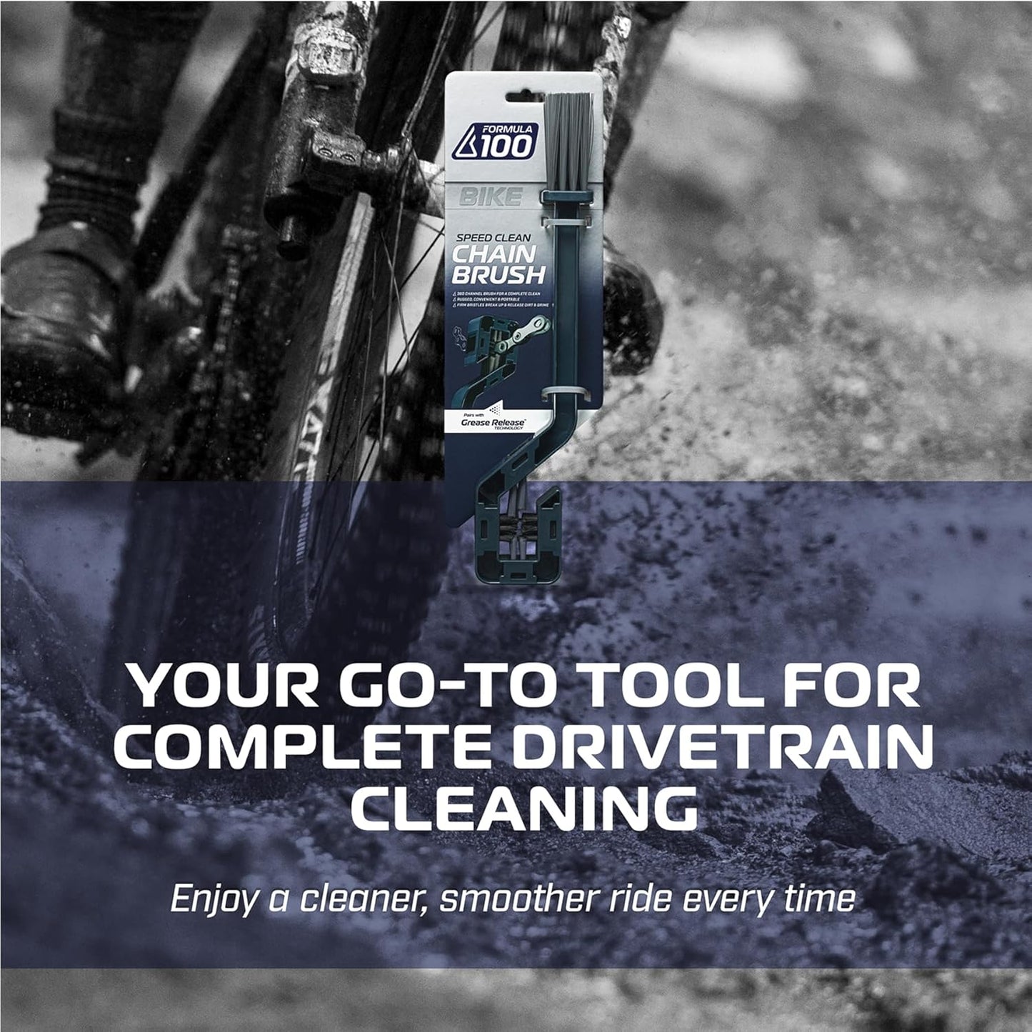 Speed Clean Chain + Drivetrain Brush – Deep Cleaning for Bicycles – Firm Bristles, Dual Brush, Comprehensive Clean