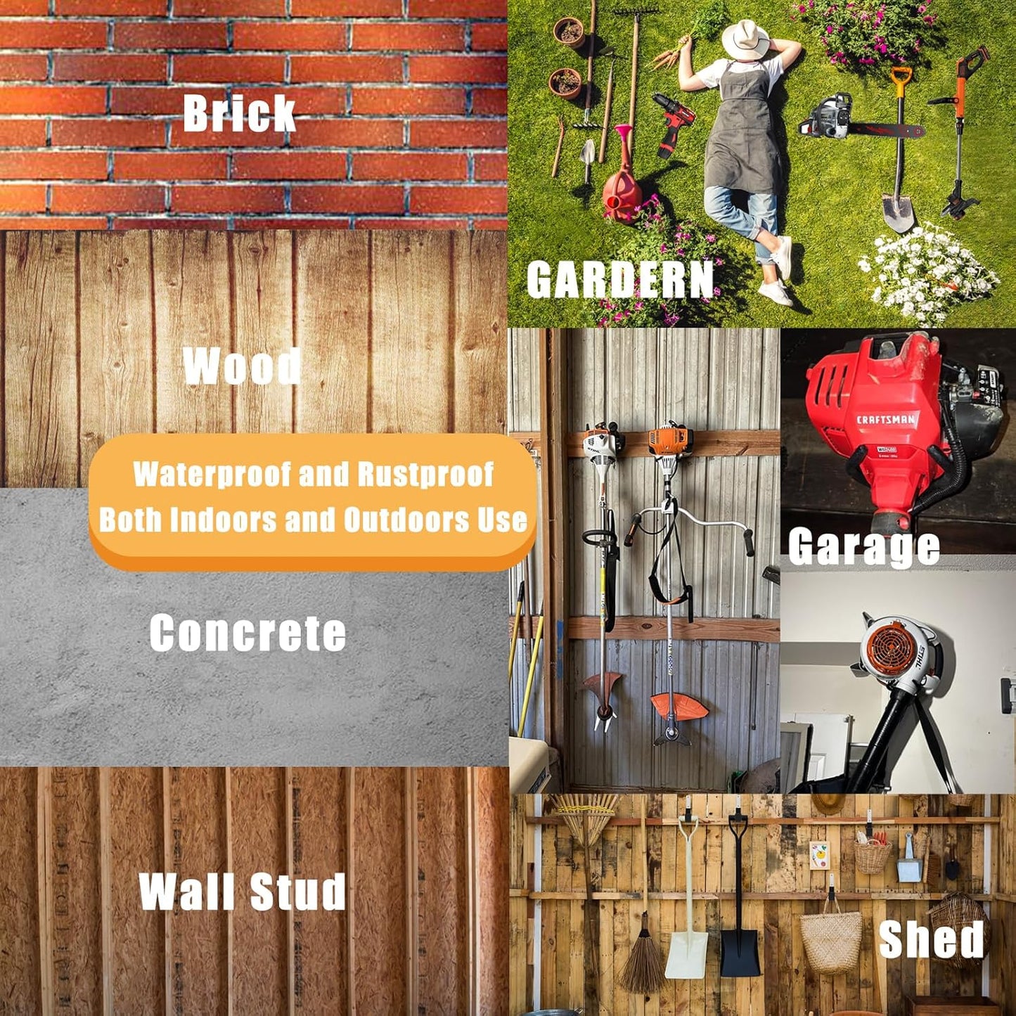 Power Tool Hanger, Garage Wall Hooks, Utility Hooks for Garage Tool Organizers and Storage (4 Pack), WEH01