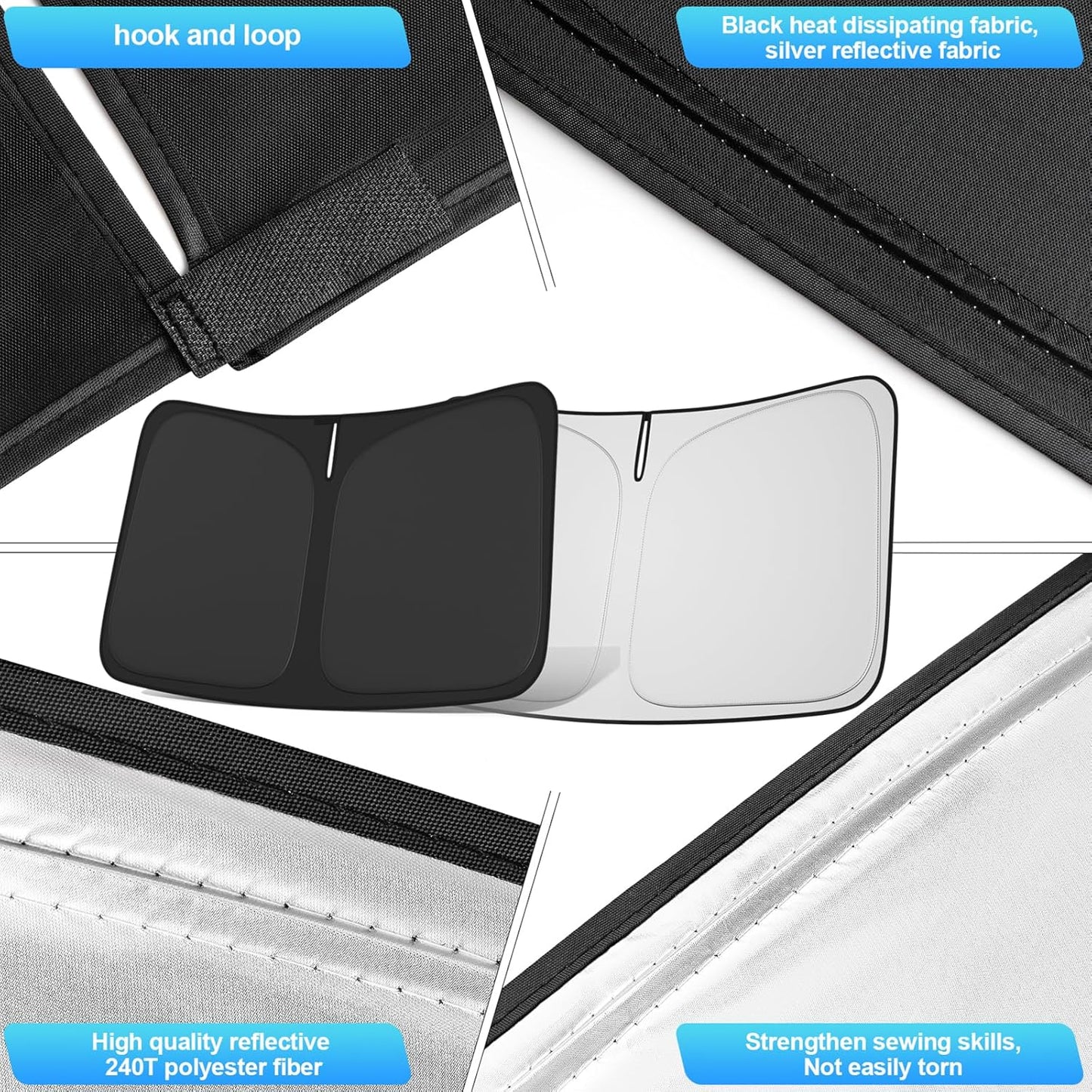 Windshield Sun Shade for Infiniti QX60 2022-2025 4-Layer Front Window Shade Custom Sun Visor 240T Shade Blocks UV Keep Your Car Cooler