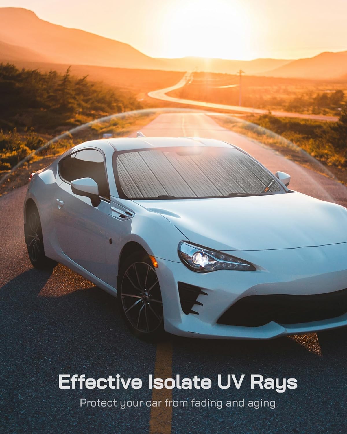 Windshield Sun Shade for Kia EV9 2024-2025,Front Window Sunshade Shield, 2-in-1 Reflective Sun Shade,Silver for Summer, Black for Winter