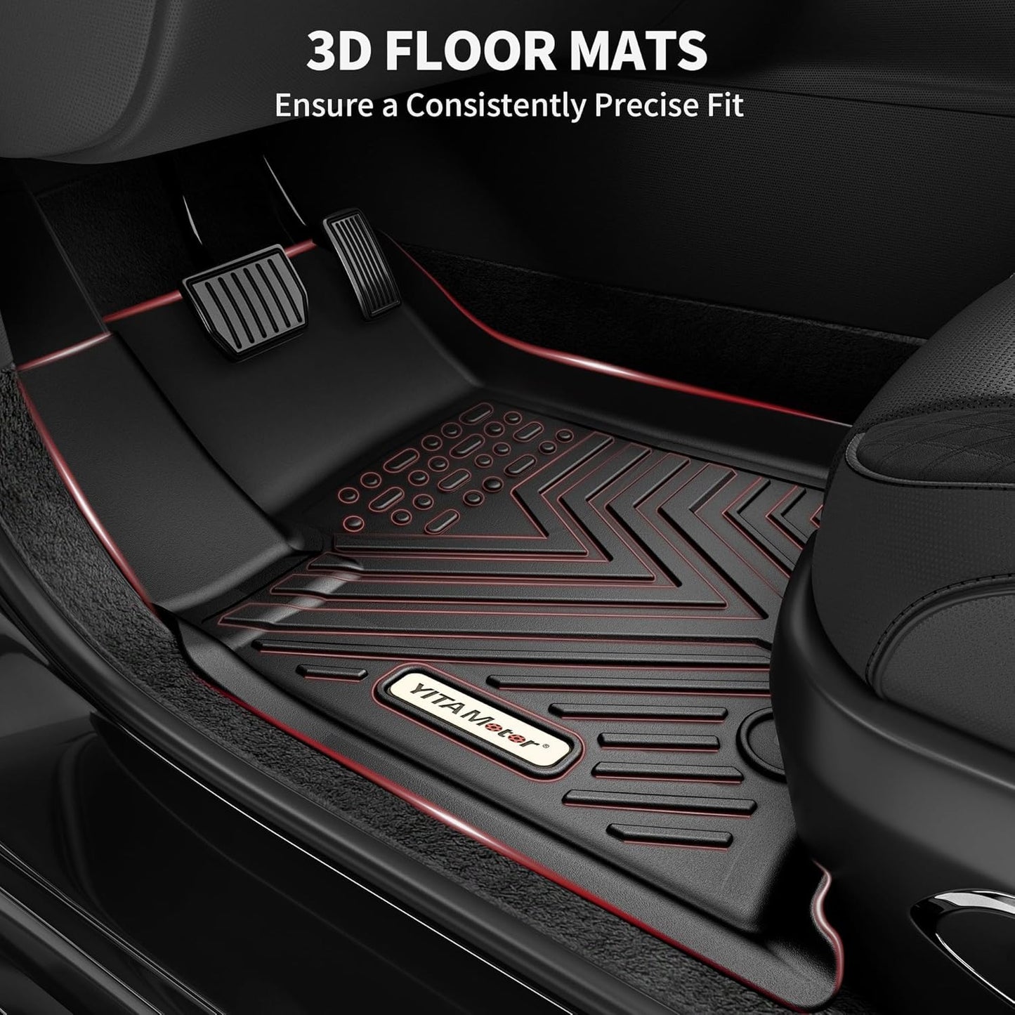 YITAMOTOR Floor Mats Fit for 2018-2024 Chevrolet Equinox/GMC Terrain, TPE All Weather Chevy Equinox Floor Liners with Backrest Mats, Back Seat Protector Chevy Equinox Automotive Accessories