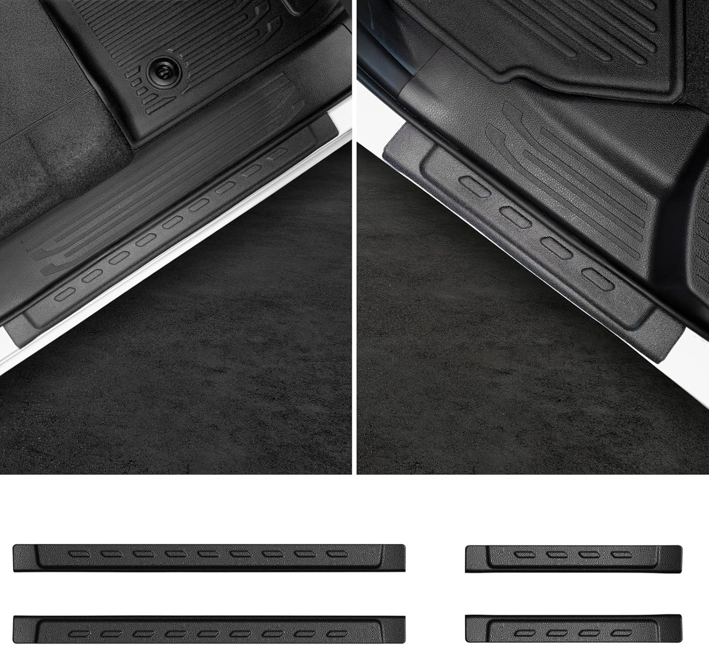 Floor Mats Set for 2025 Toyota 4Runner Fuel 5-Seater, Full Coverage All Weather TPE Car Mats with Cargo Mat & Trunk Backrest Protectors & 4 Door Sill Guards