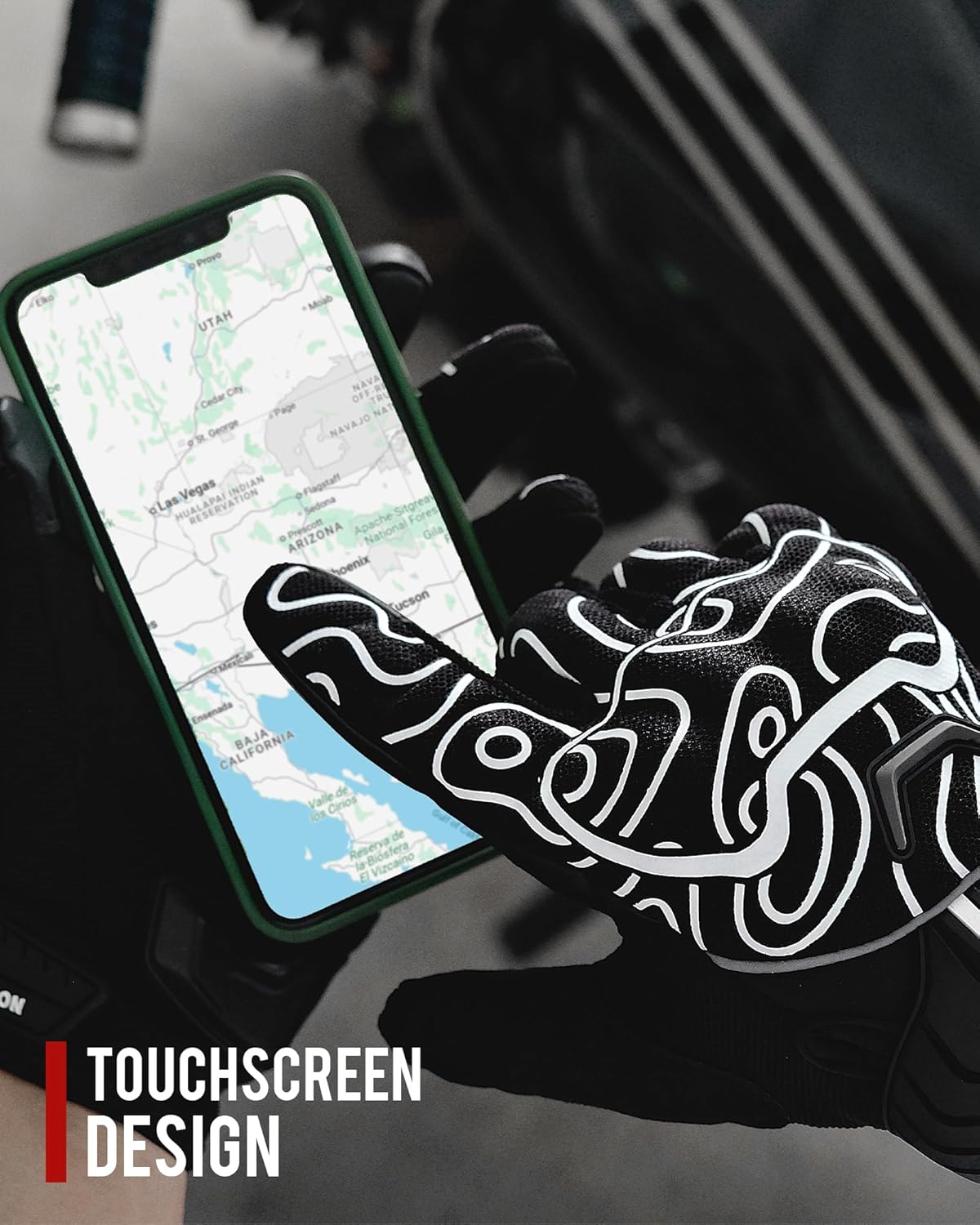 BORLENI Motorcycle Gloves Motorbike Glove Full Finger Knuckle Protection Padding Touch Screen for Women Men