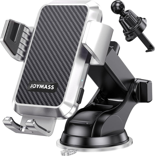 Wireless Car Charger, Phone Holders for Your Car, 15W Auto Clamping Phone Mount Car Accessories for iPhone 16 15 14 13 12 Mini Pro Max, Samsung Galaxy S24 Ultra S23 S22+ Note 20, etc - Silver