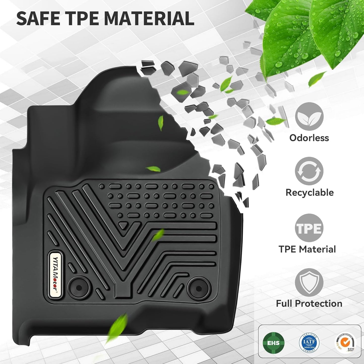 YITAMOTOR Floor Mats & Cargo Liner Compatible with Toyota Sienna 2021-2025 (Only for 7 Seat Without Spare Tire), TPE All Weather Car Liners 1st, 2nd and 3rd Row and Trunk Without Spare Tire, Black