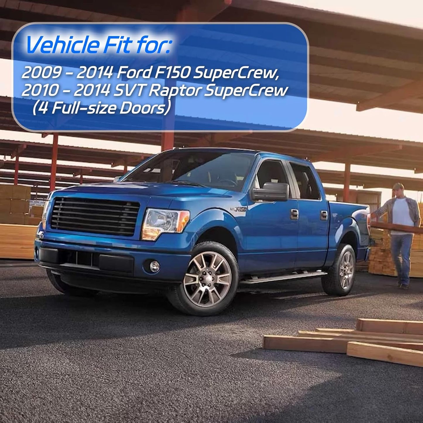 in Channel Rain Guards Fit for 2009-2014 Ford F-150 Crew Cab Full-Size Doors, Window Vent Visors Shades, Side Window Wind Deflectors, 2010 2011 2012 2013