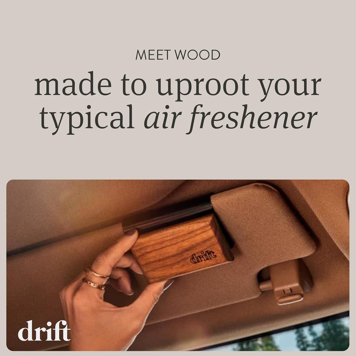 Drift Car Air Freshener - Wood Air Freshener - Car Odor Eliminator - Teak Scent Starter Kit