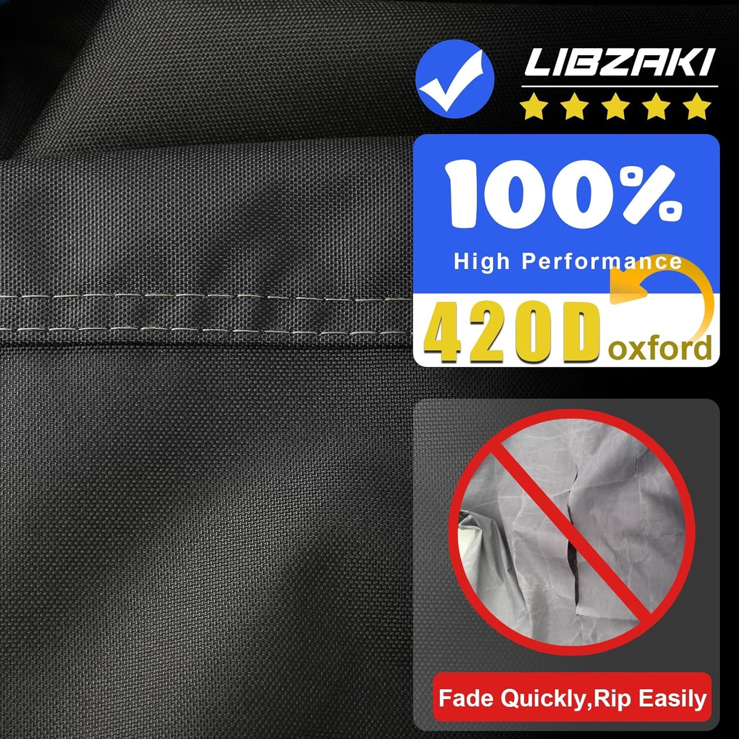 Motorcycle Cover 420D Heavy Duty All Season Universal Weather Waterproof Outdoor Protection 86" XL Vehicle Cover/Black/Gray