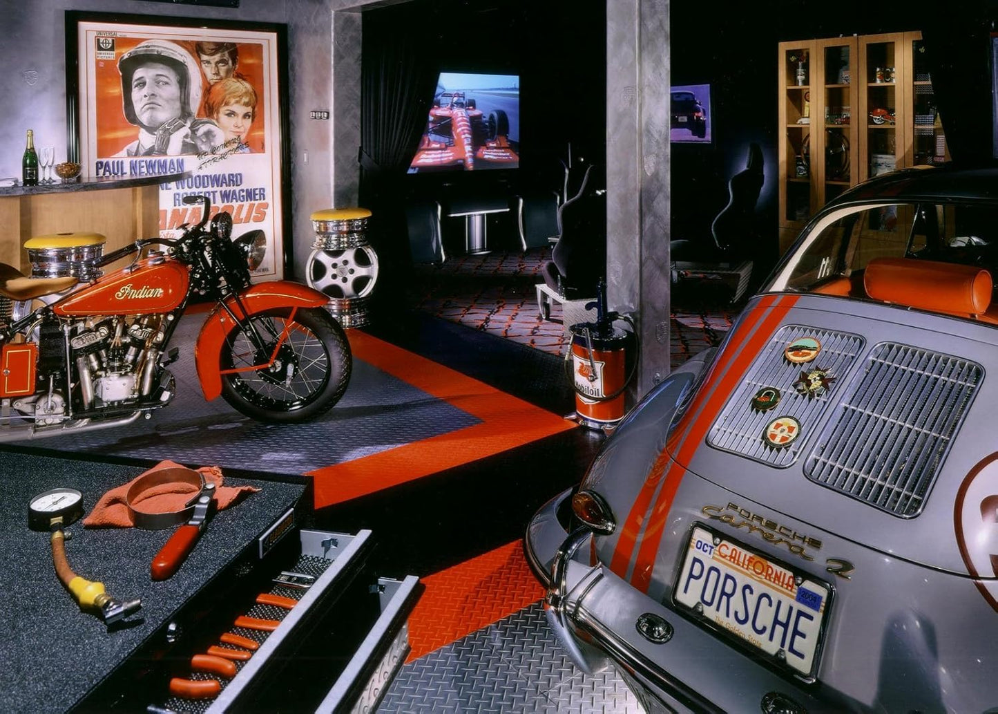 RaceDeck Diamond Plate Design, Durable Interlocking Modular Garage Flooring Tile (Single Tile), Beige