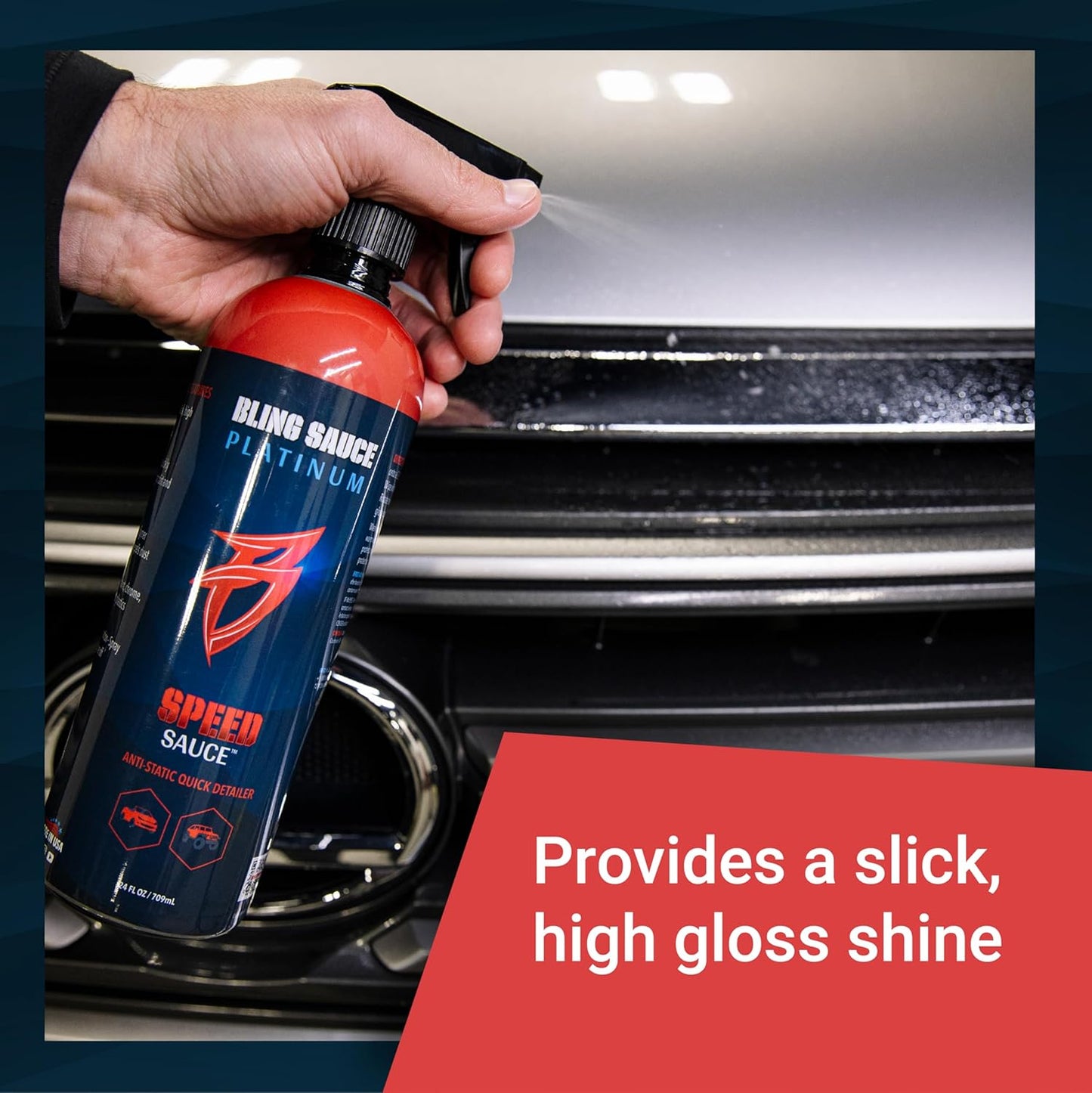 Platinum Speed Sauce, Anti-Static Quick Detail Spray for Cars, Trucks, SUVs, 24oz.