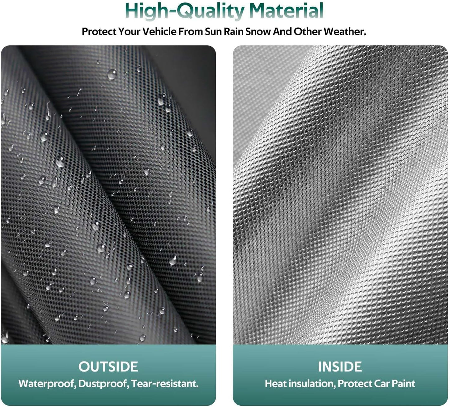 SUV Car Covers Waterproof All Weather, Universal Fit for BMW X5, Toyota Highlander, Ford Explorer, Jeep Grand Cherokee, Honda Pilot, etc. Rain Winter Sun Protection. (Length: 191"-201")